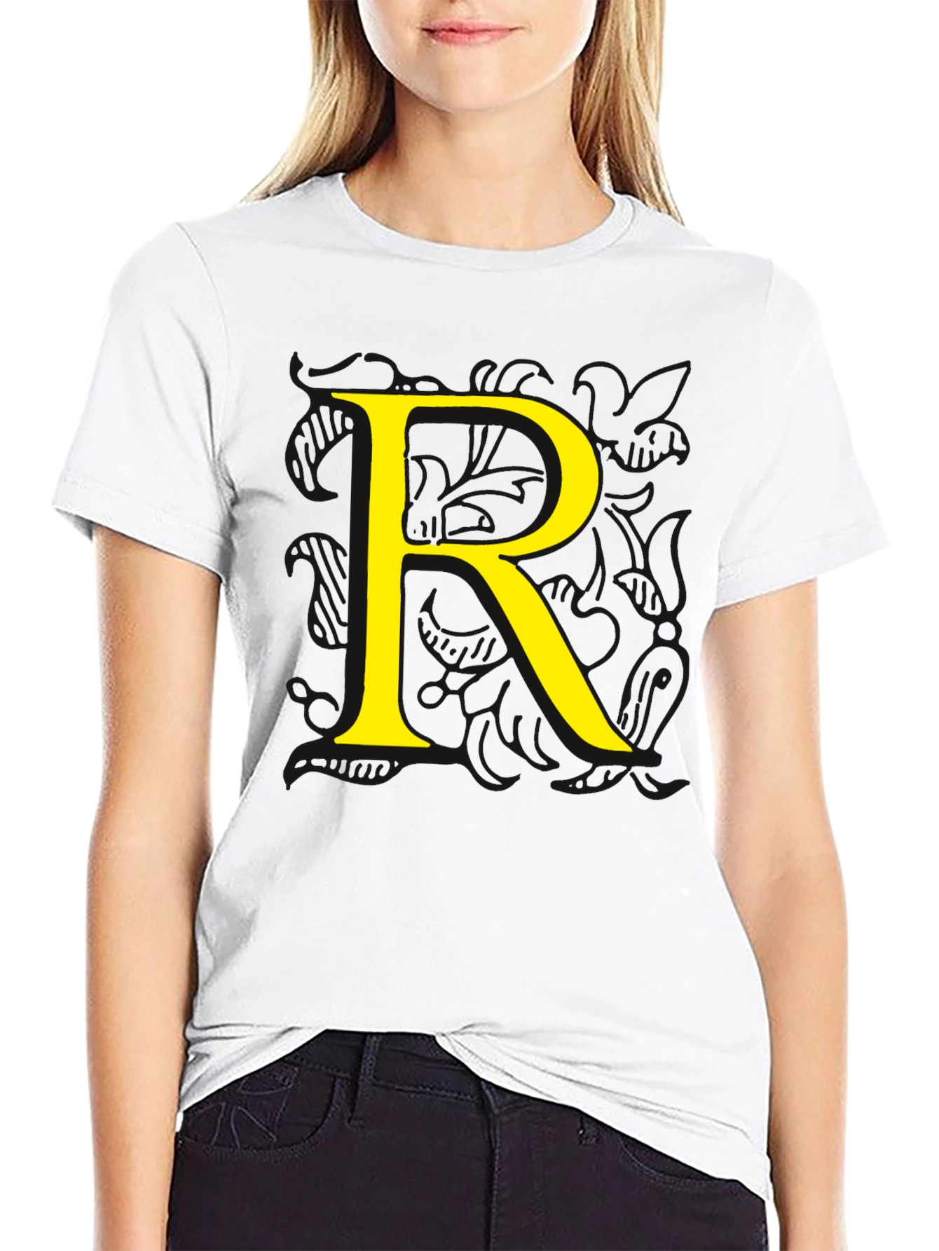 Letter R Black T-Shirt