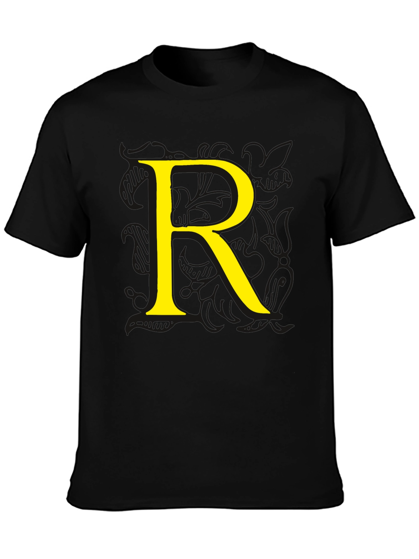 Letter R Black T-Shirt