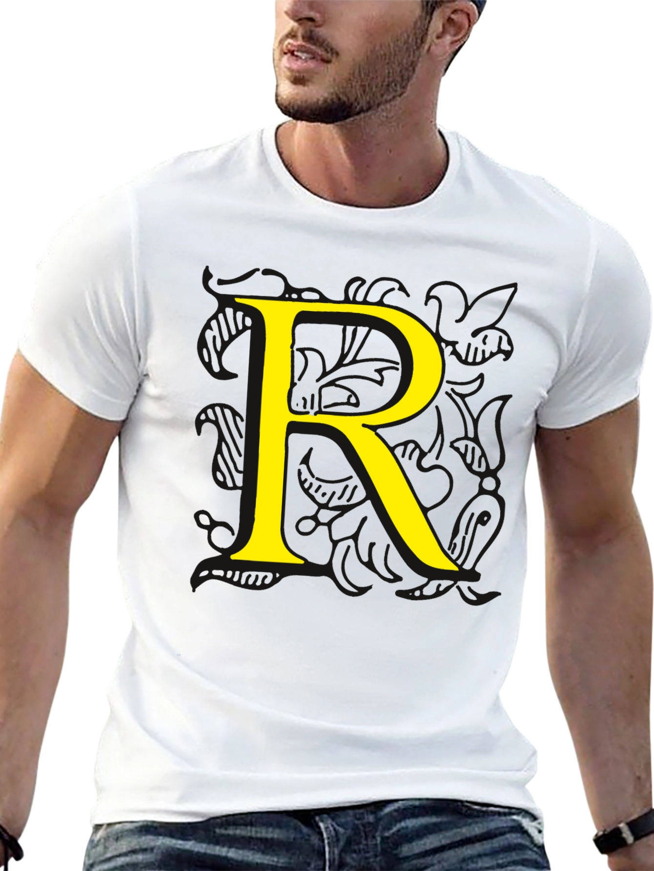 Letter R Black T-Shirt