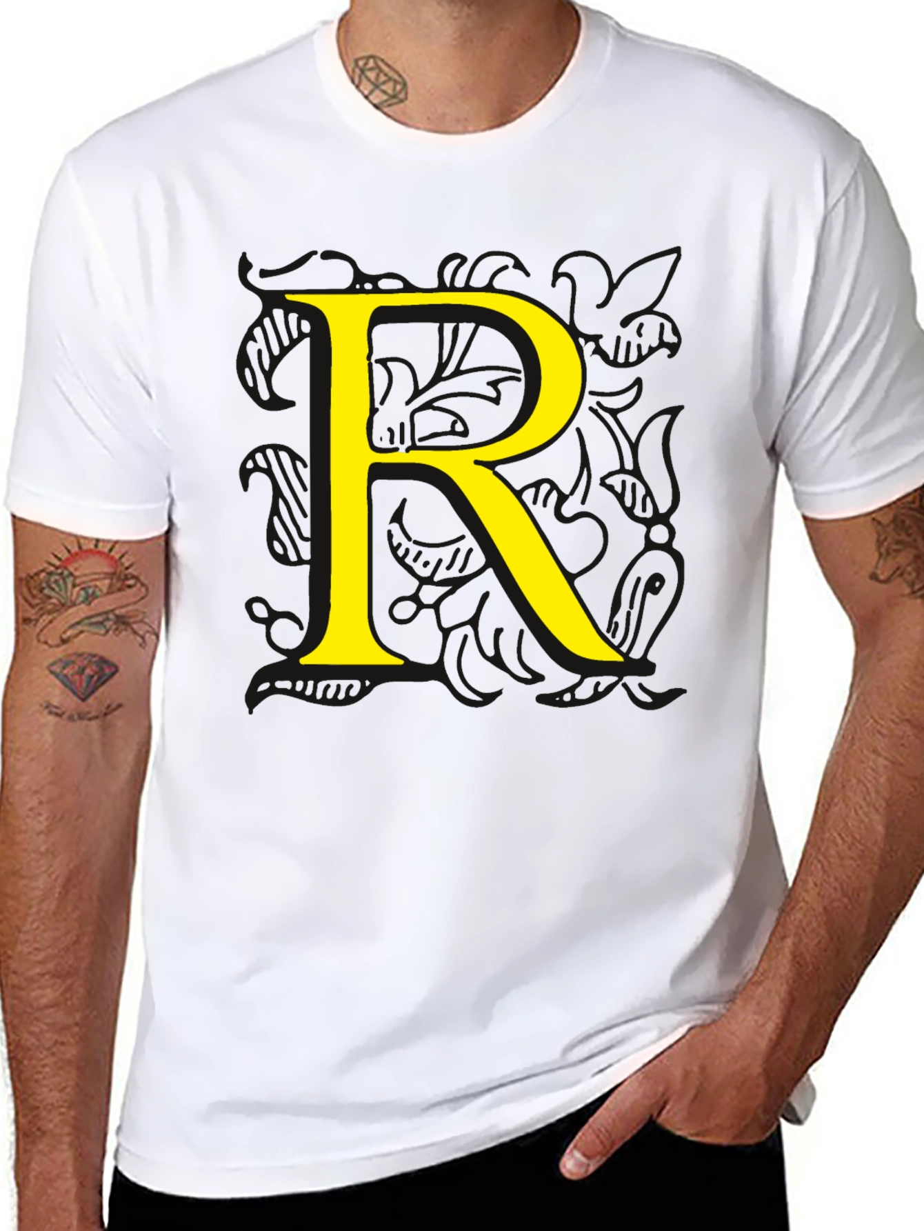 Letter R Black T-Shirt