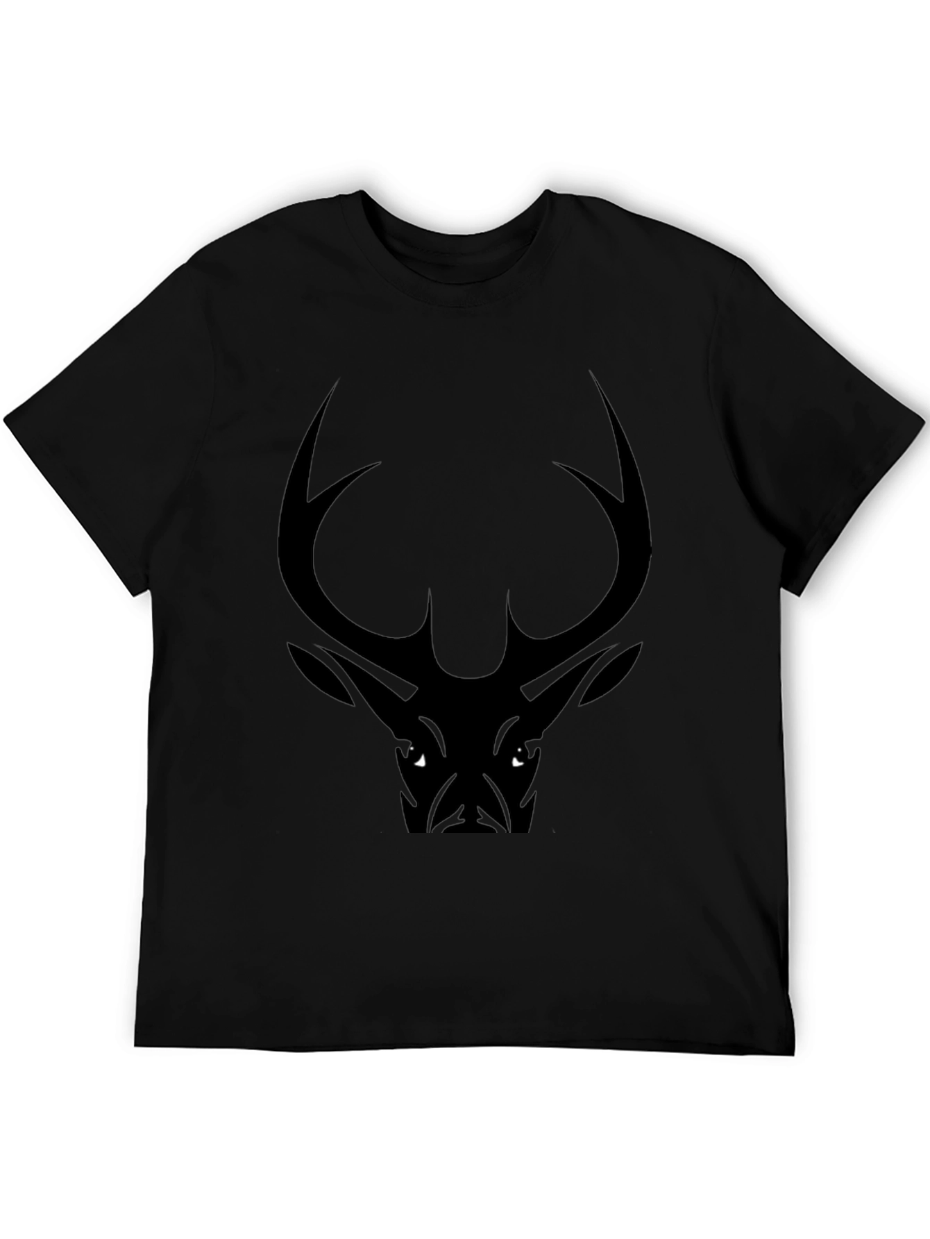 Mens Black Deer Graphic Tee - Casual Style