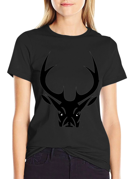 Mens Black Deer Graphic Tee - Casual Style