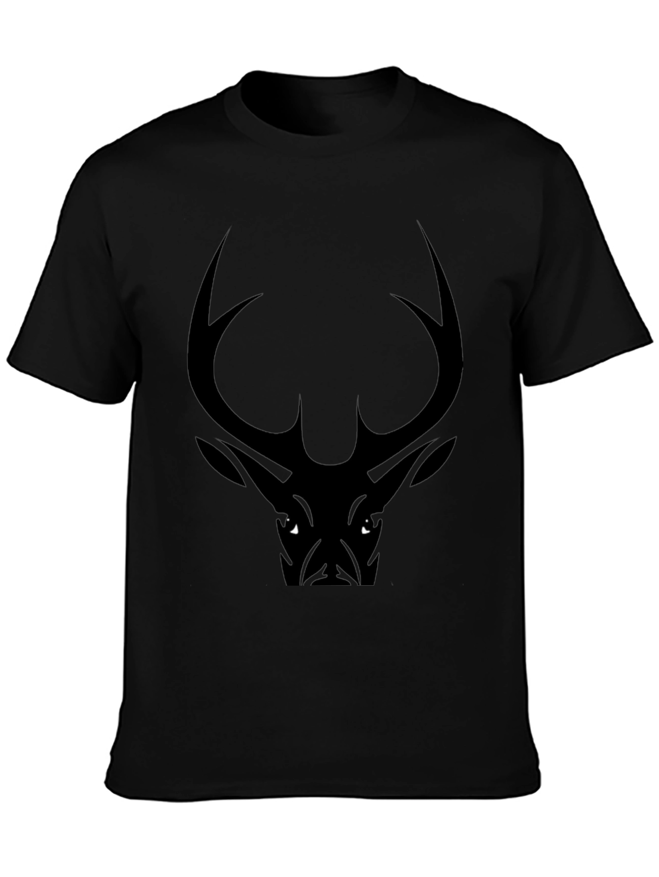 Mens Black Deer Graphic Tee - Casual Style