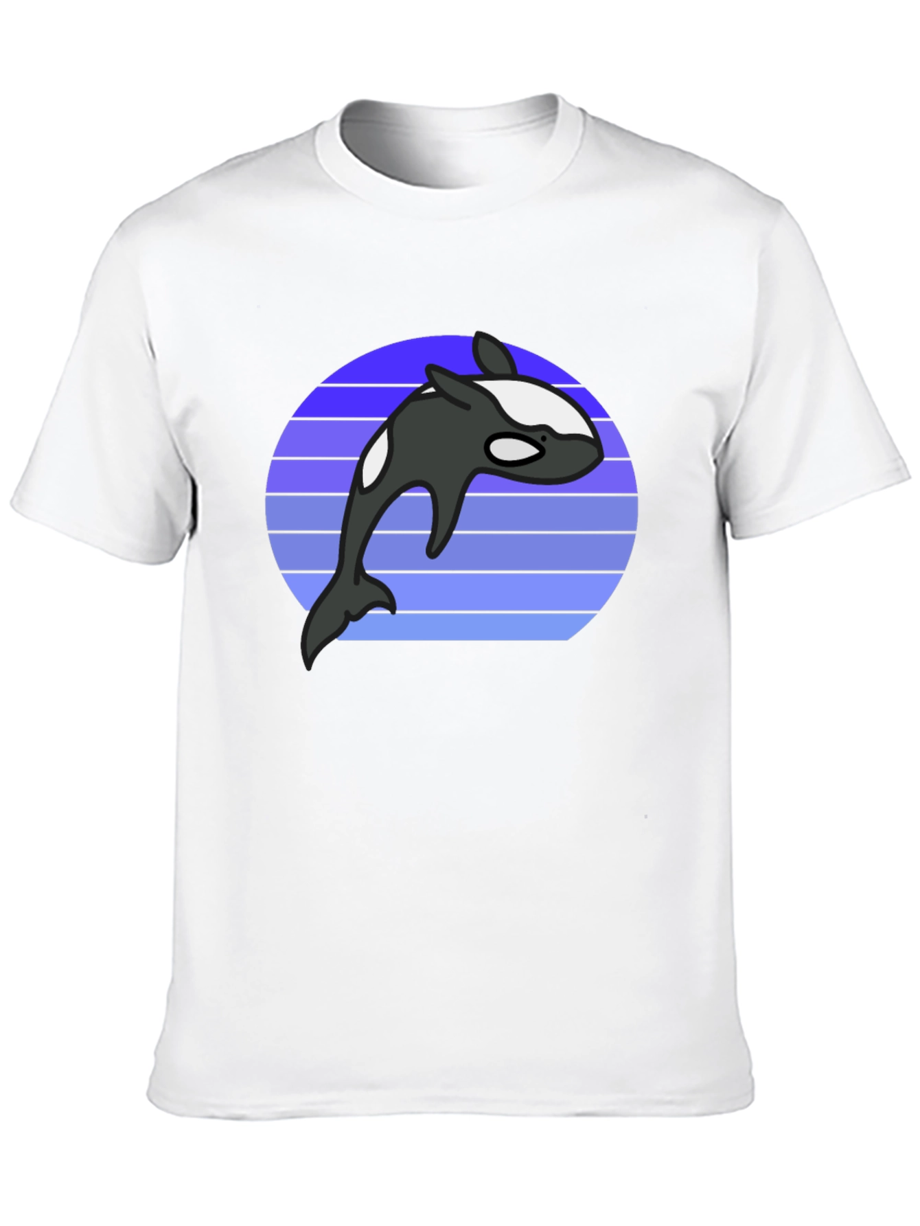 Orca Whale Retro Graphic Tee - Black