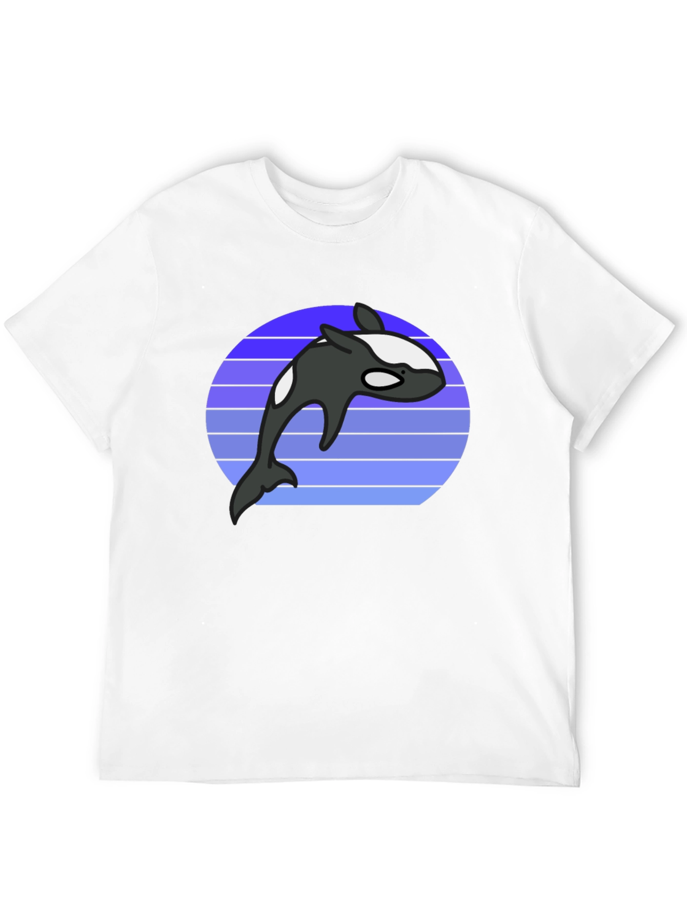 Orca Whale Retro Graphic Tee - Black
