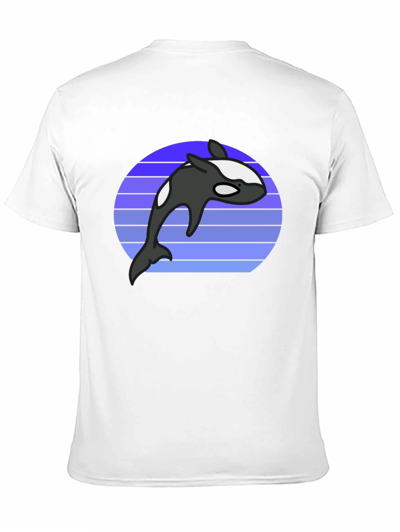 Orca Whale Retro Graphic Tee - Black
