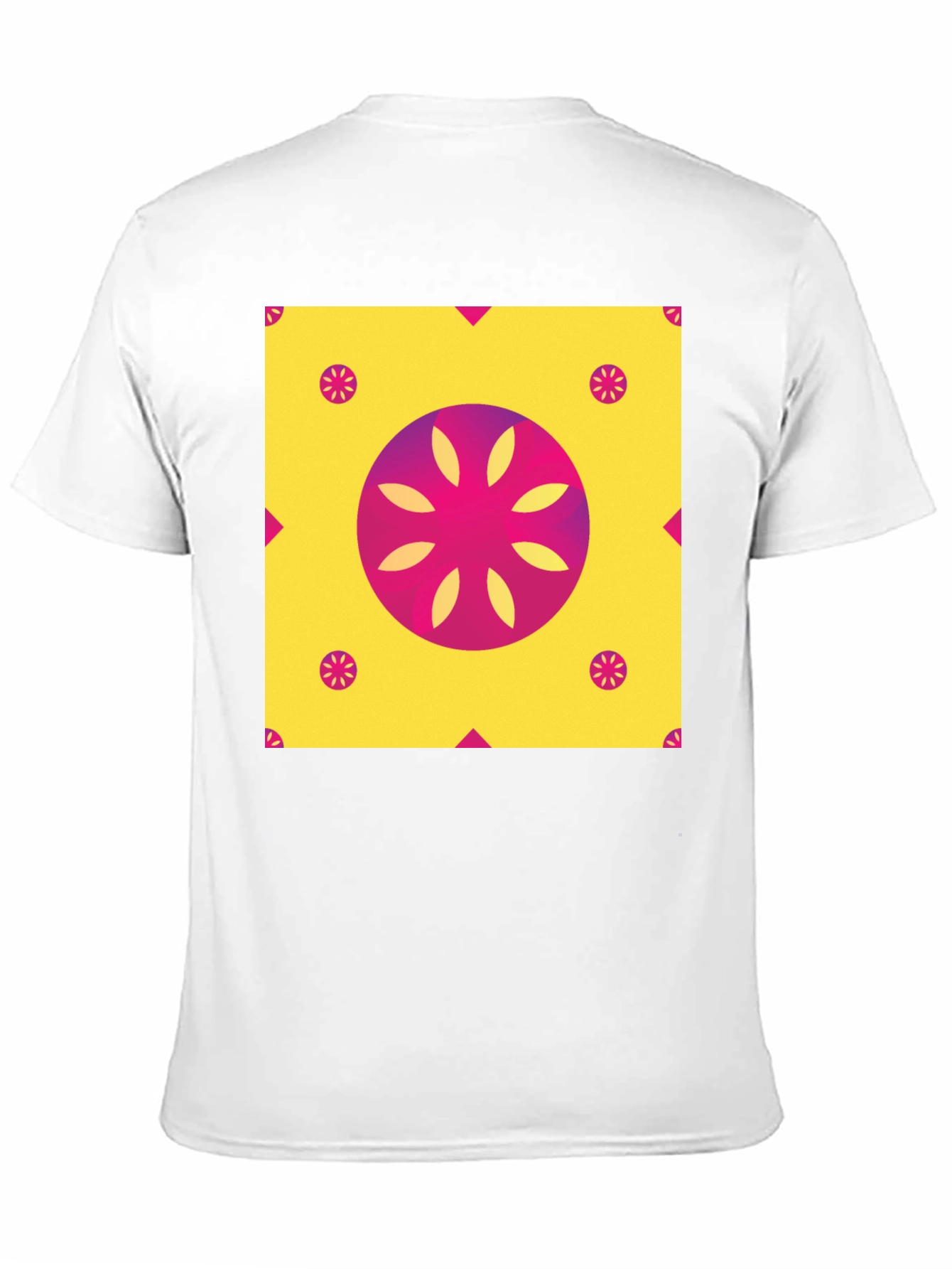 Geometric Floral Print T-Shirt - Vibrant Design