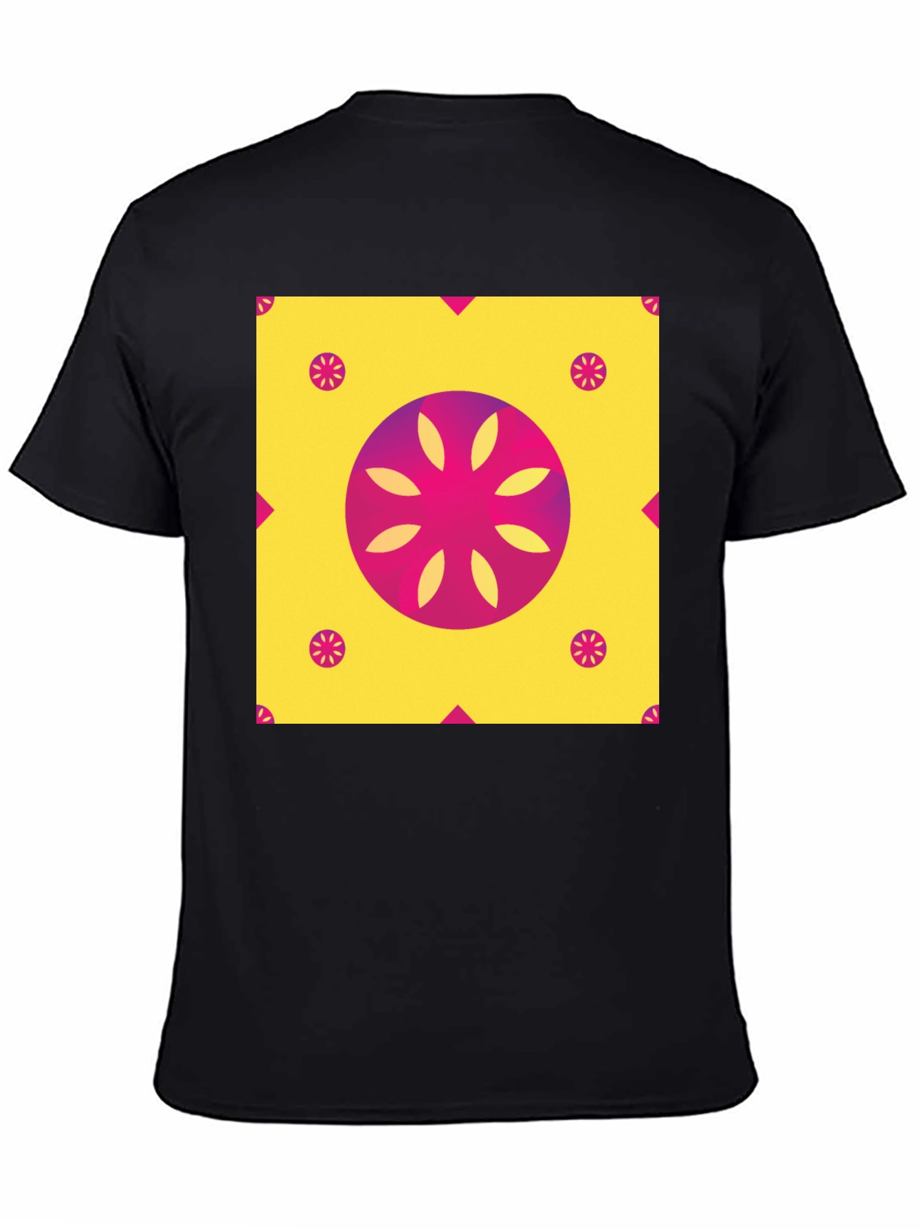 Geometric Floral Print T-Shirt - Vibrant Design