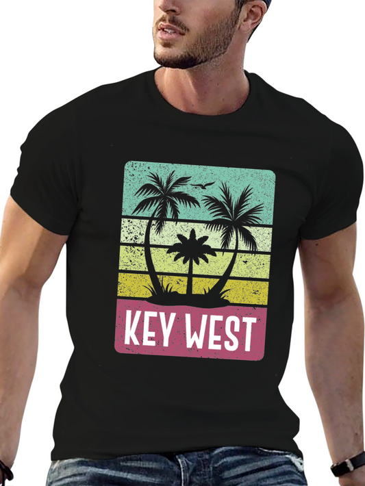 Key West Palm Tree T-Shirt - Retro Style