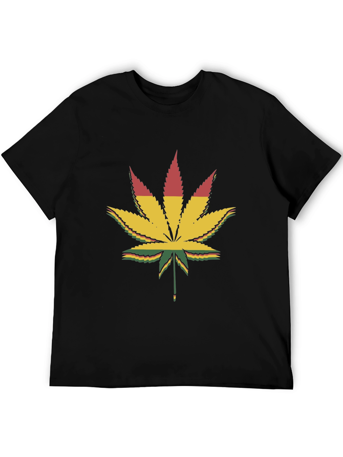Rasta Leaf Graphic T-Shirt - Black