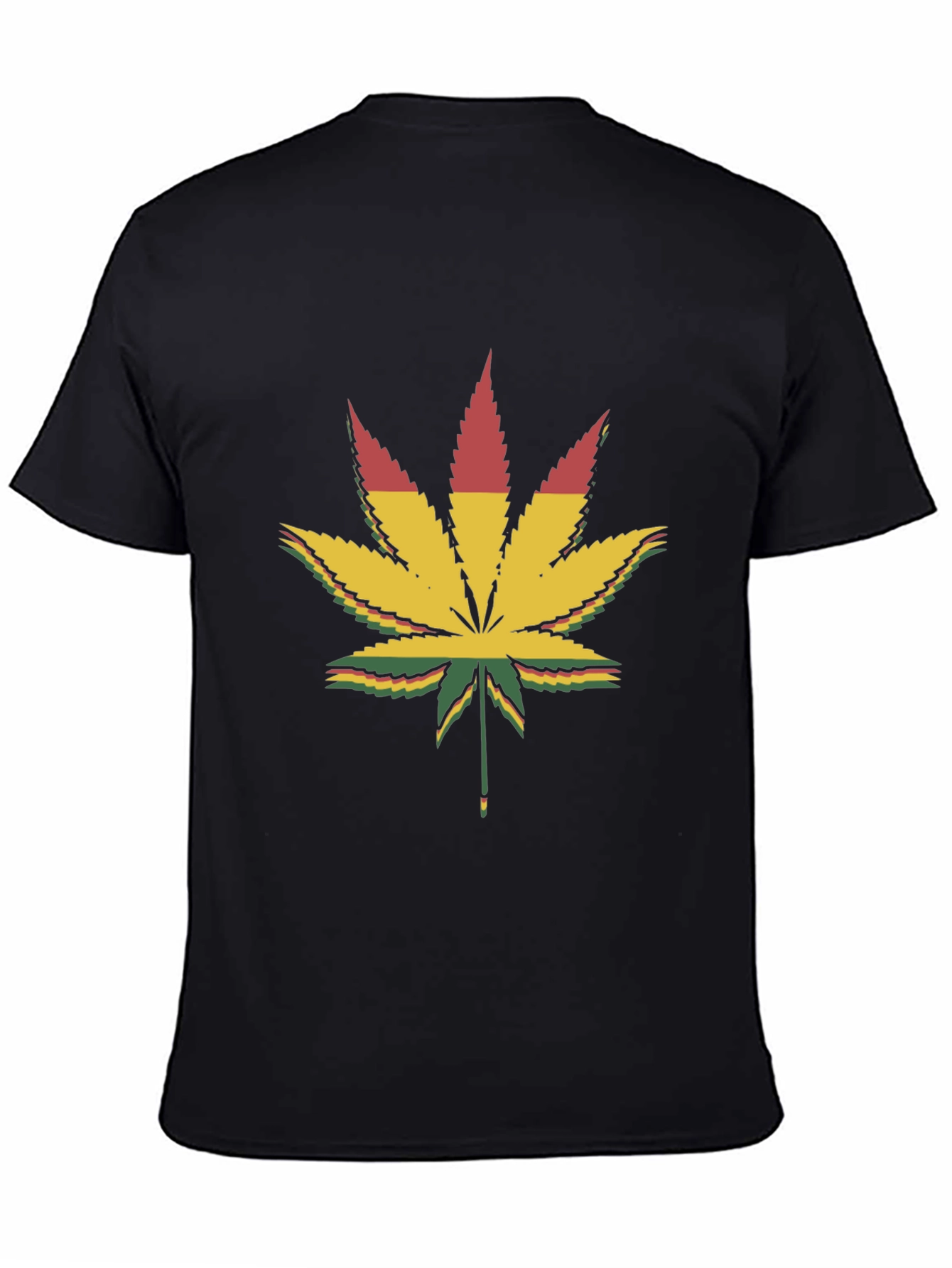 Rasta Leaf Graphic T-Shirt - Black