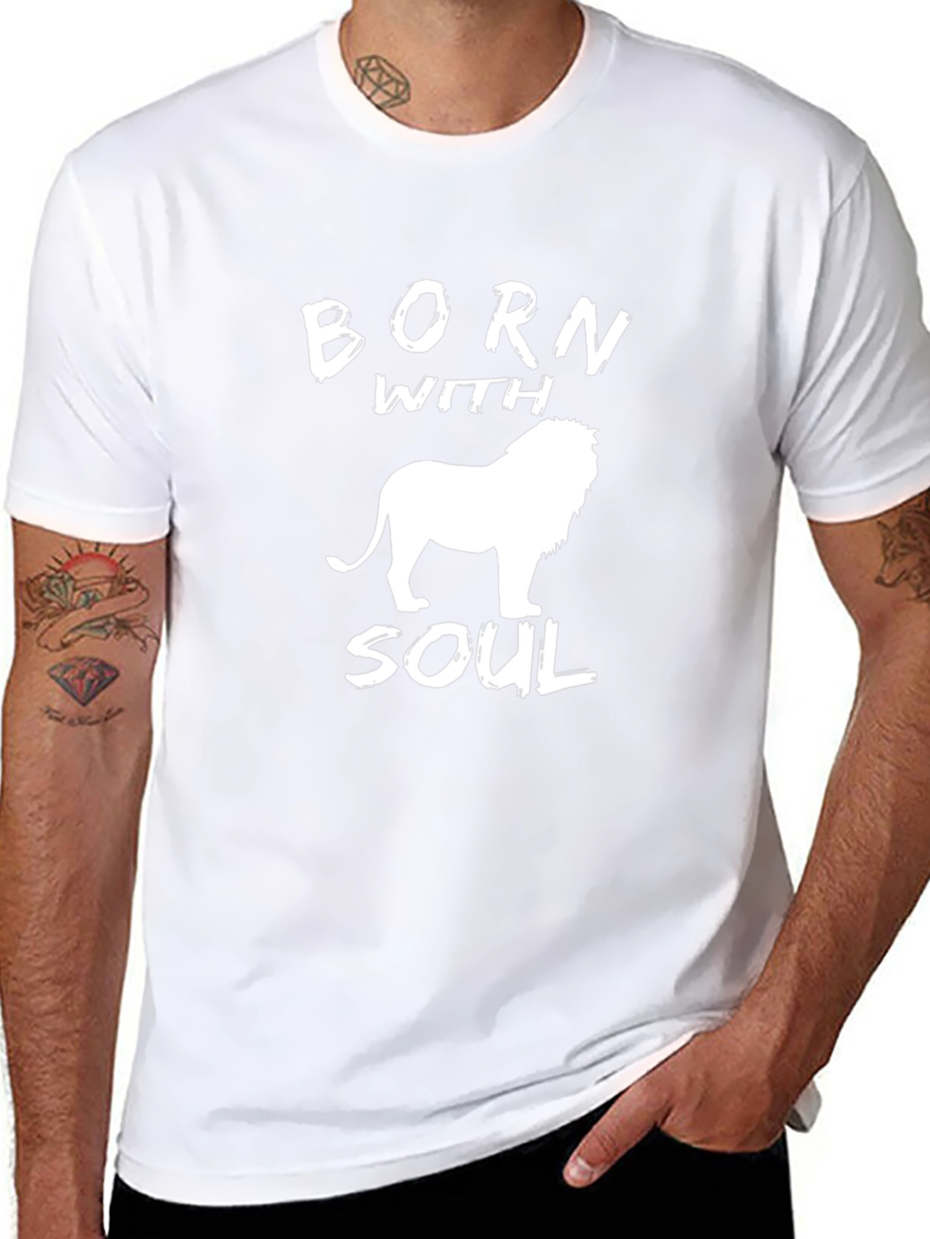 Born With Soul Lion Graphic T-Shirt
