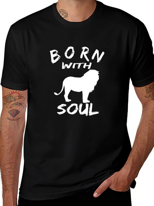 Born With Soul Lion Graphic T-Shirt