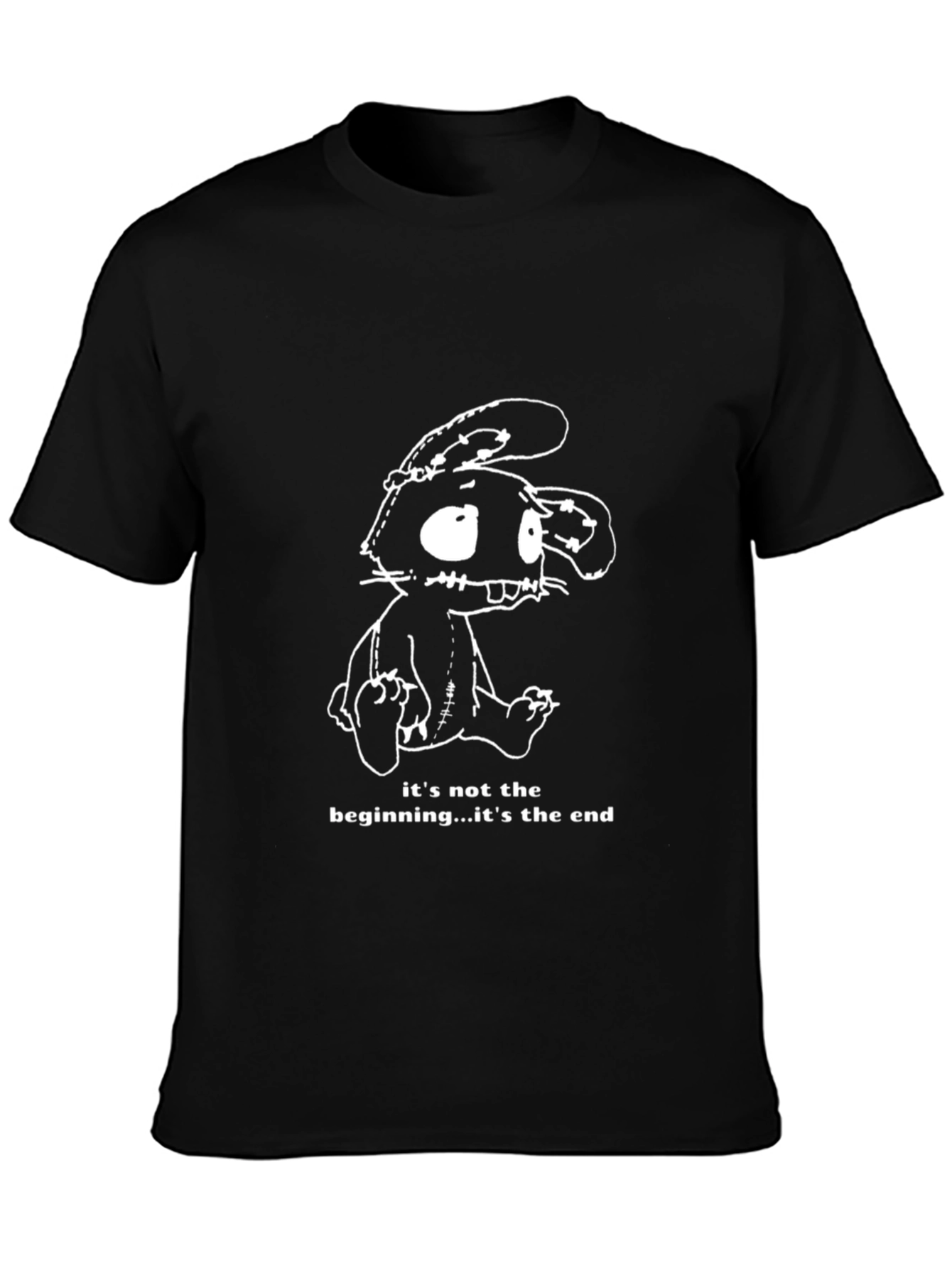 Creepy Cute Bunny Black T-Shirt
