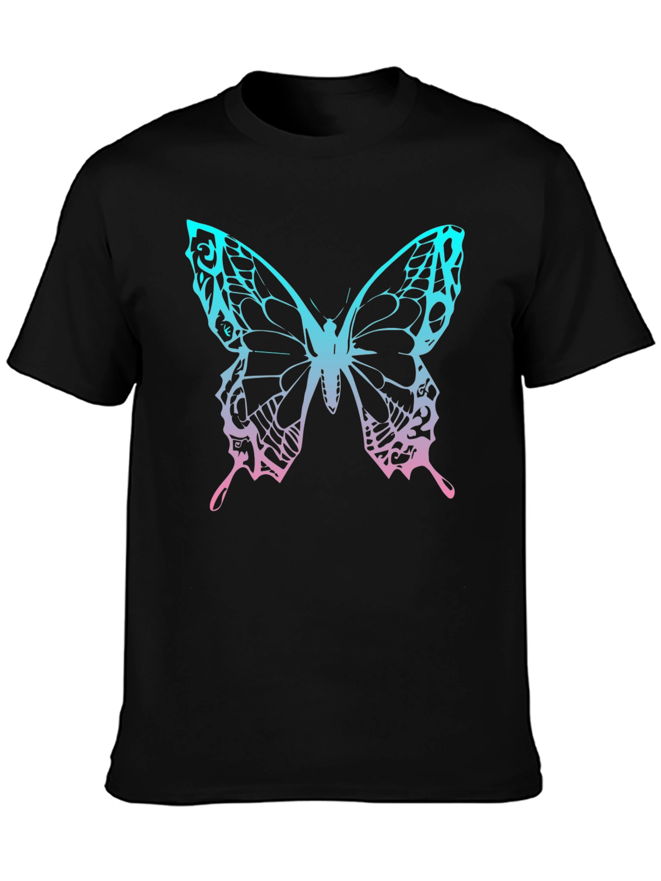 Butterfly Graphic Print Black T-Shirt