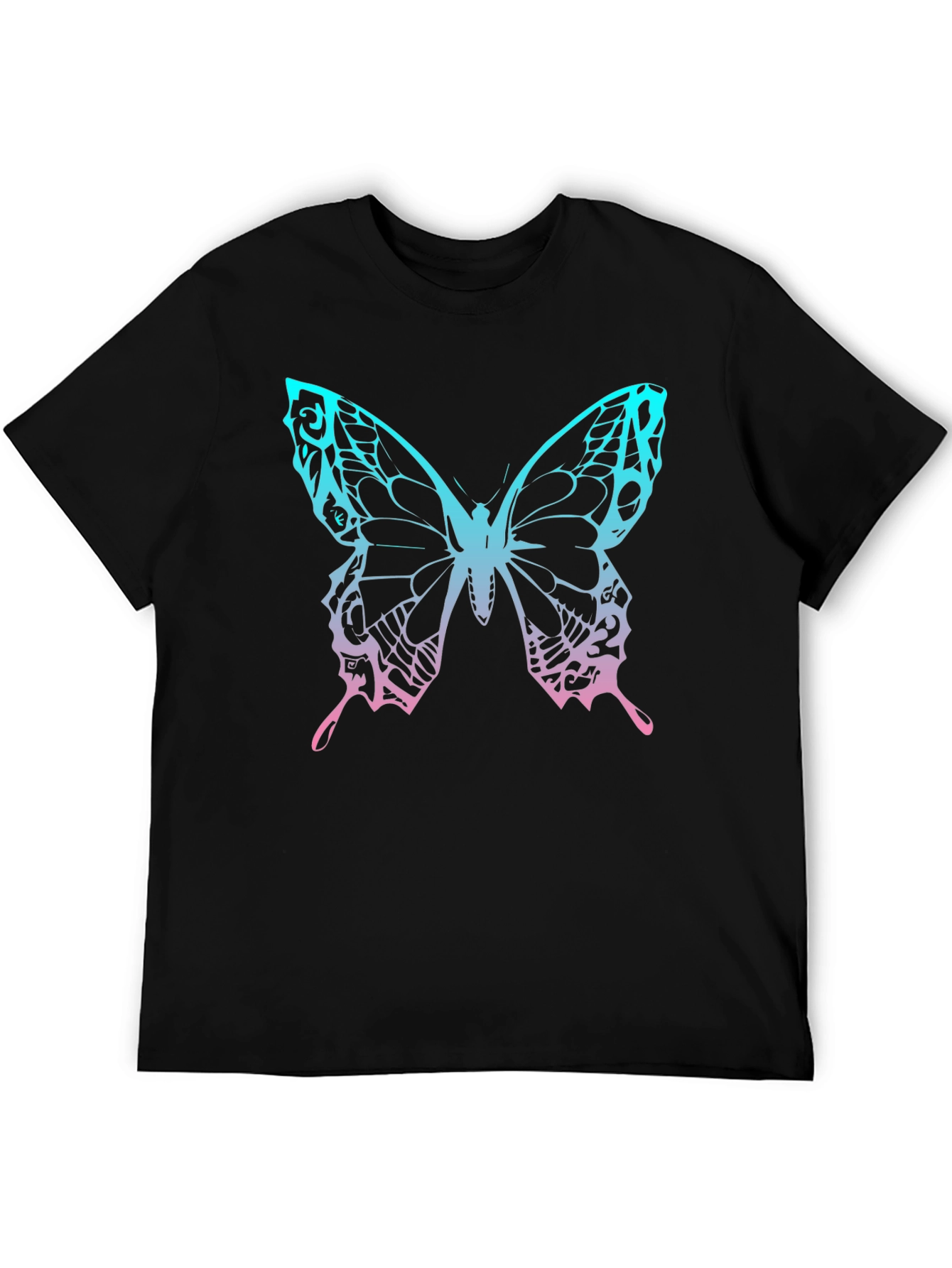 Butterfly Graphic Print Black T-Shirt