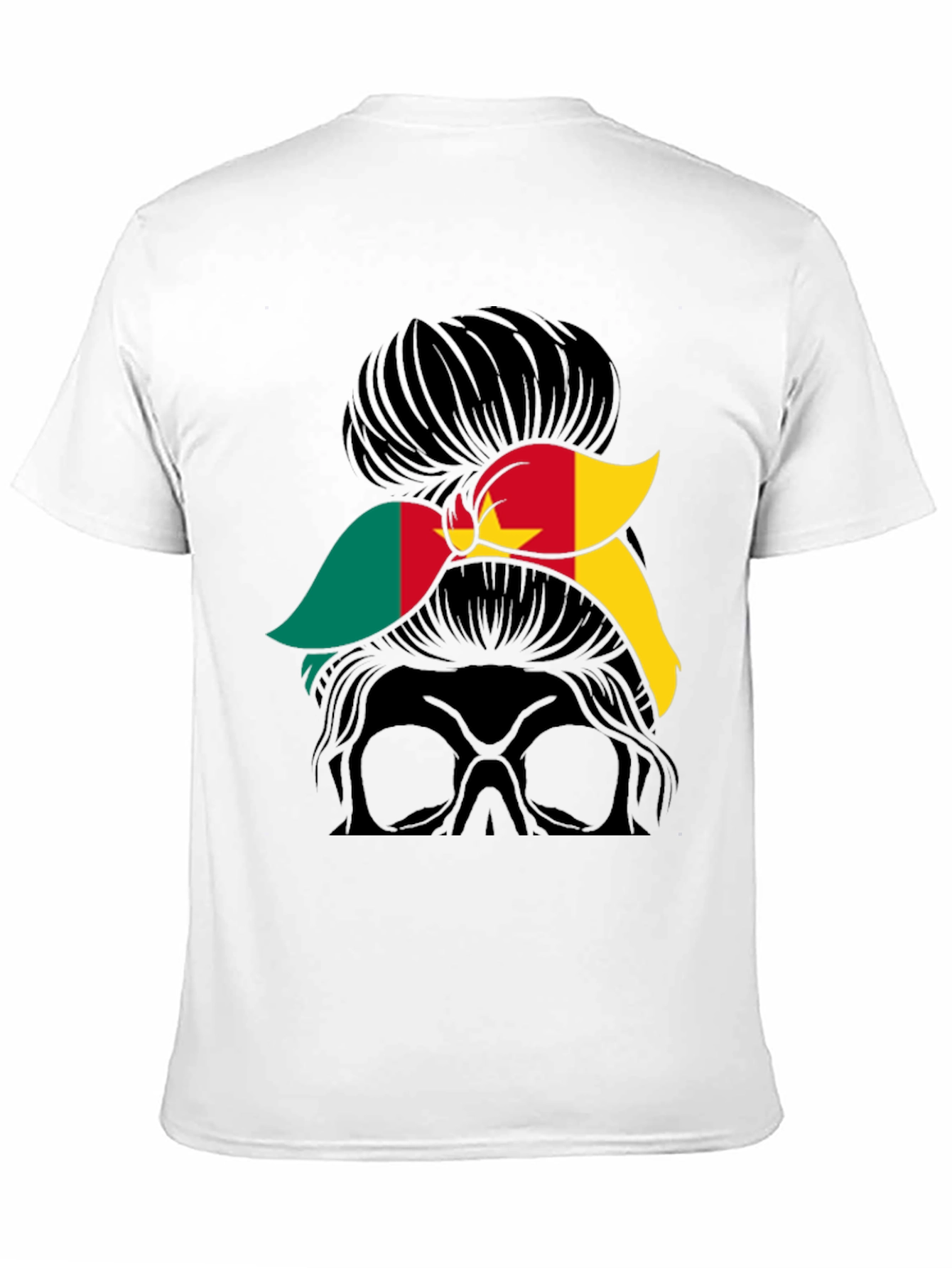 Cameroon Flag Messy Bun T-Shirt