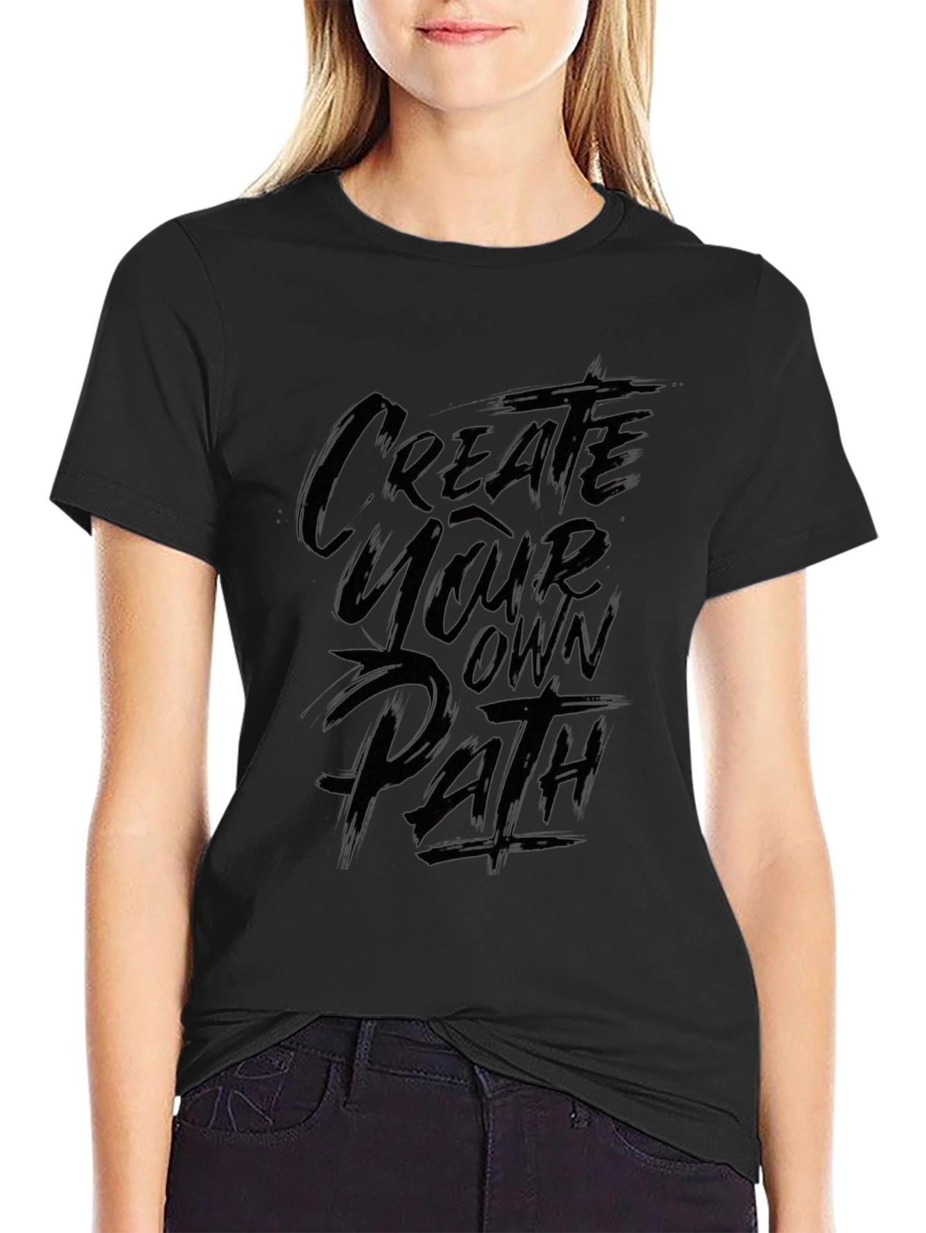 Create Your Own Path Black Graphic Tee