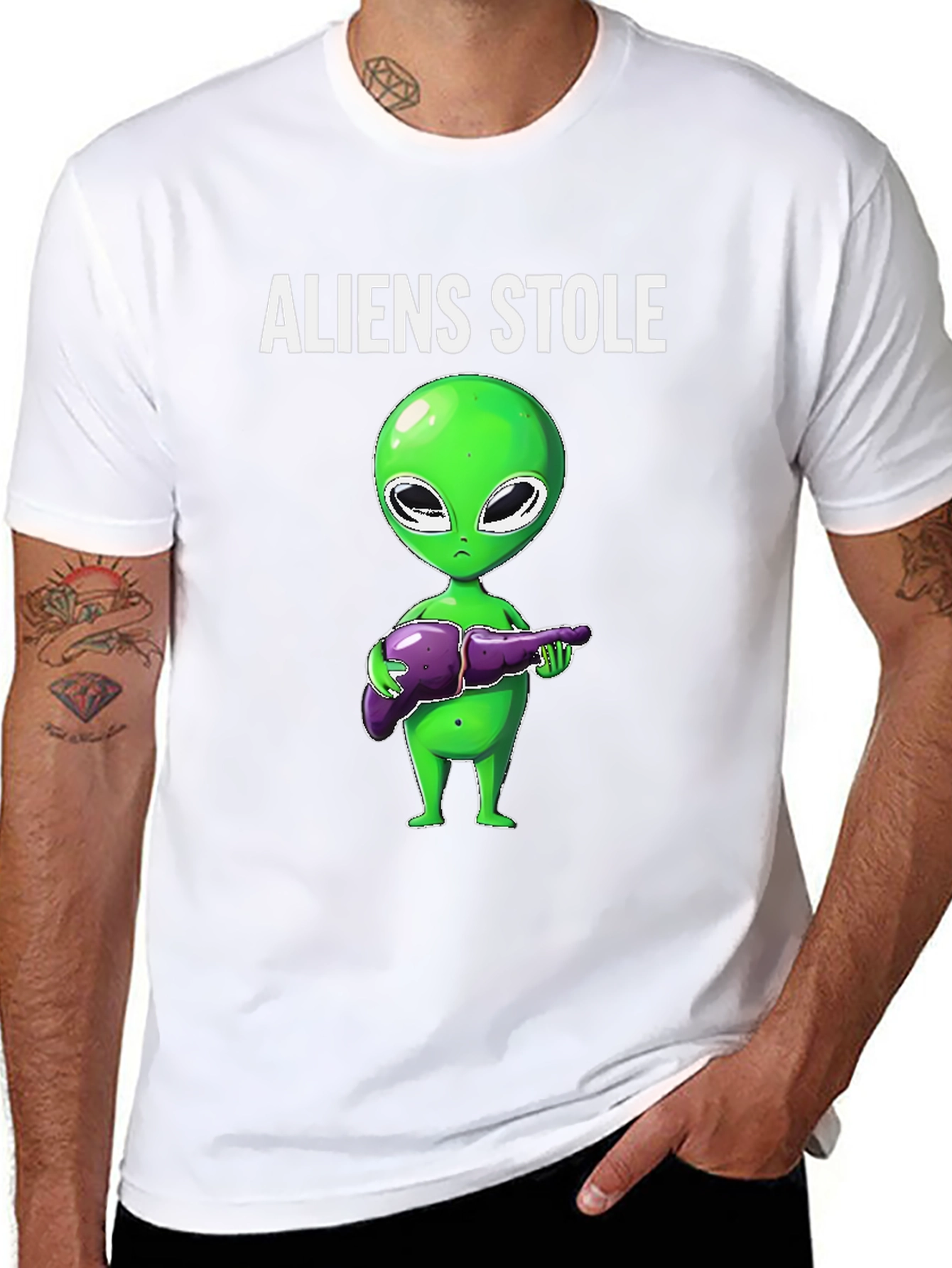 Aliens Stole My Liver Graphic T-Shirt