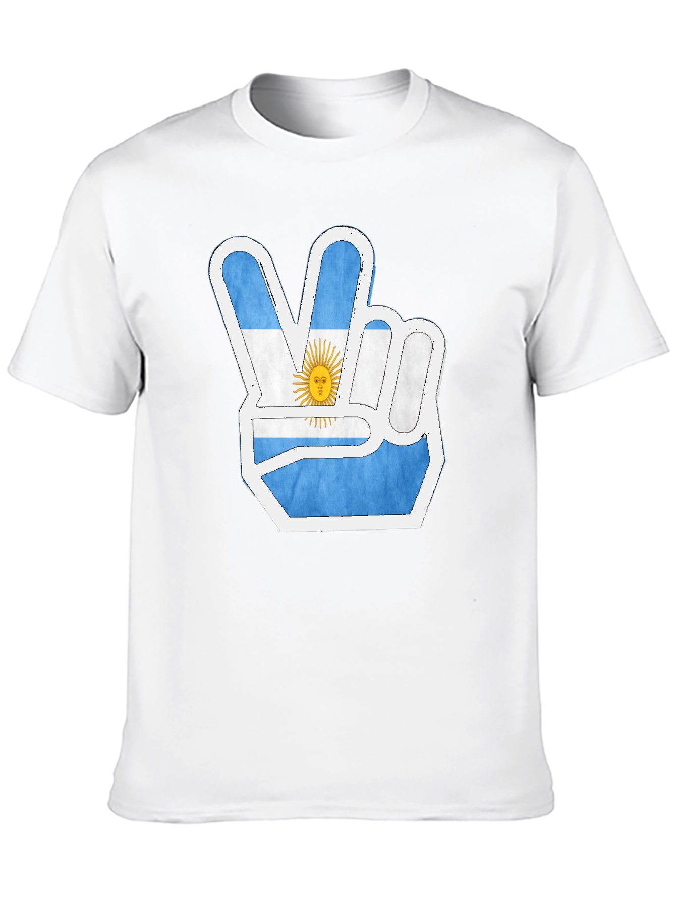 Argentina Flag Peace Sign Mens Black T-Shirt