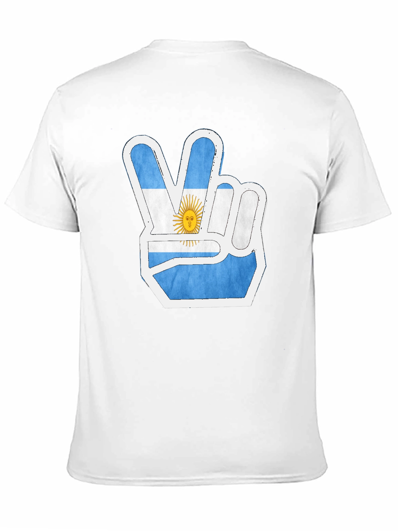 Argentina Flag Peace Sign Mens Black T-Shirt