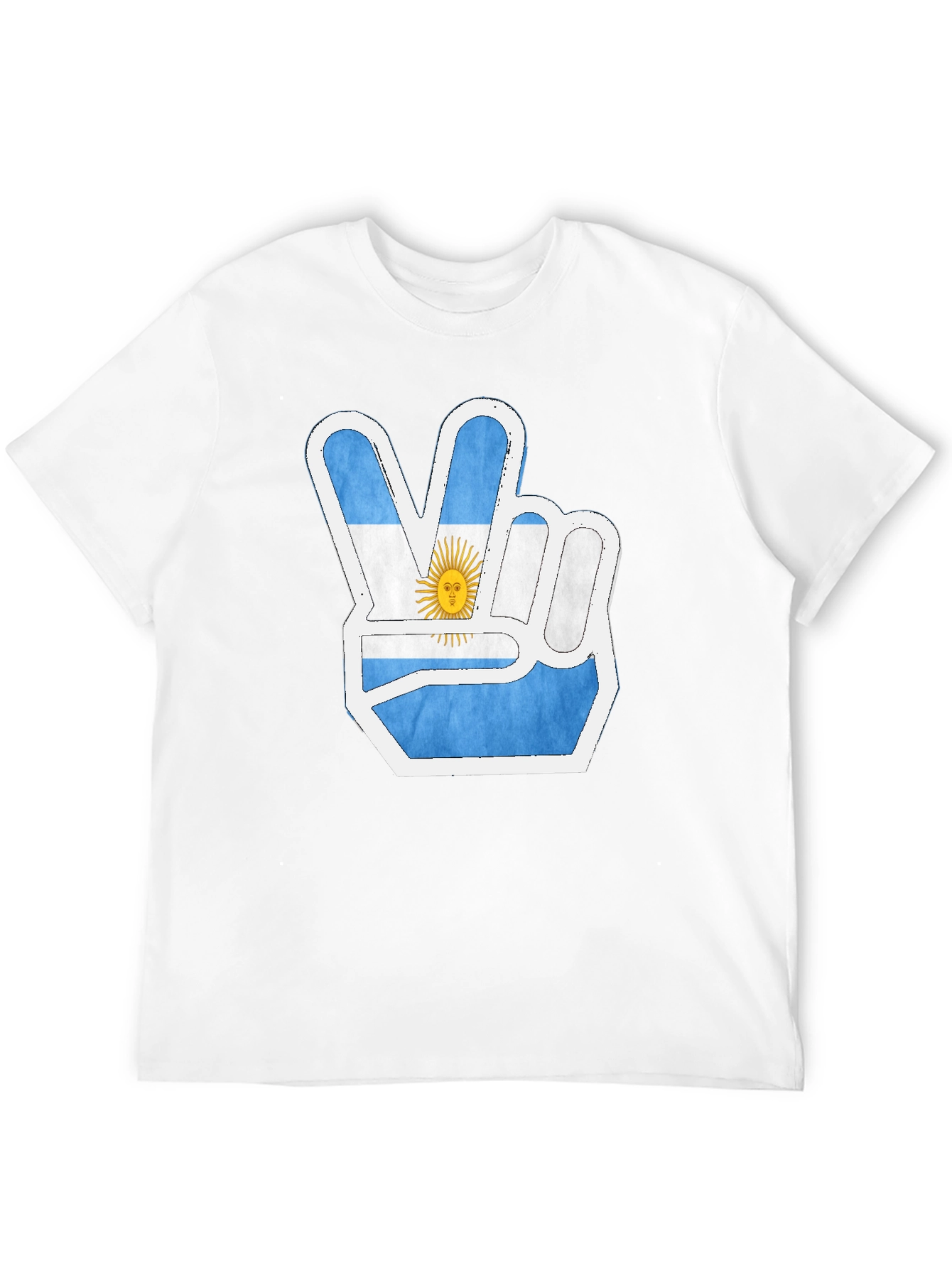Argentina Flag Peace Sign Mens Black T-Shirt