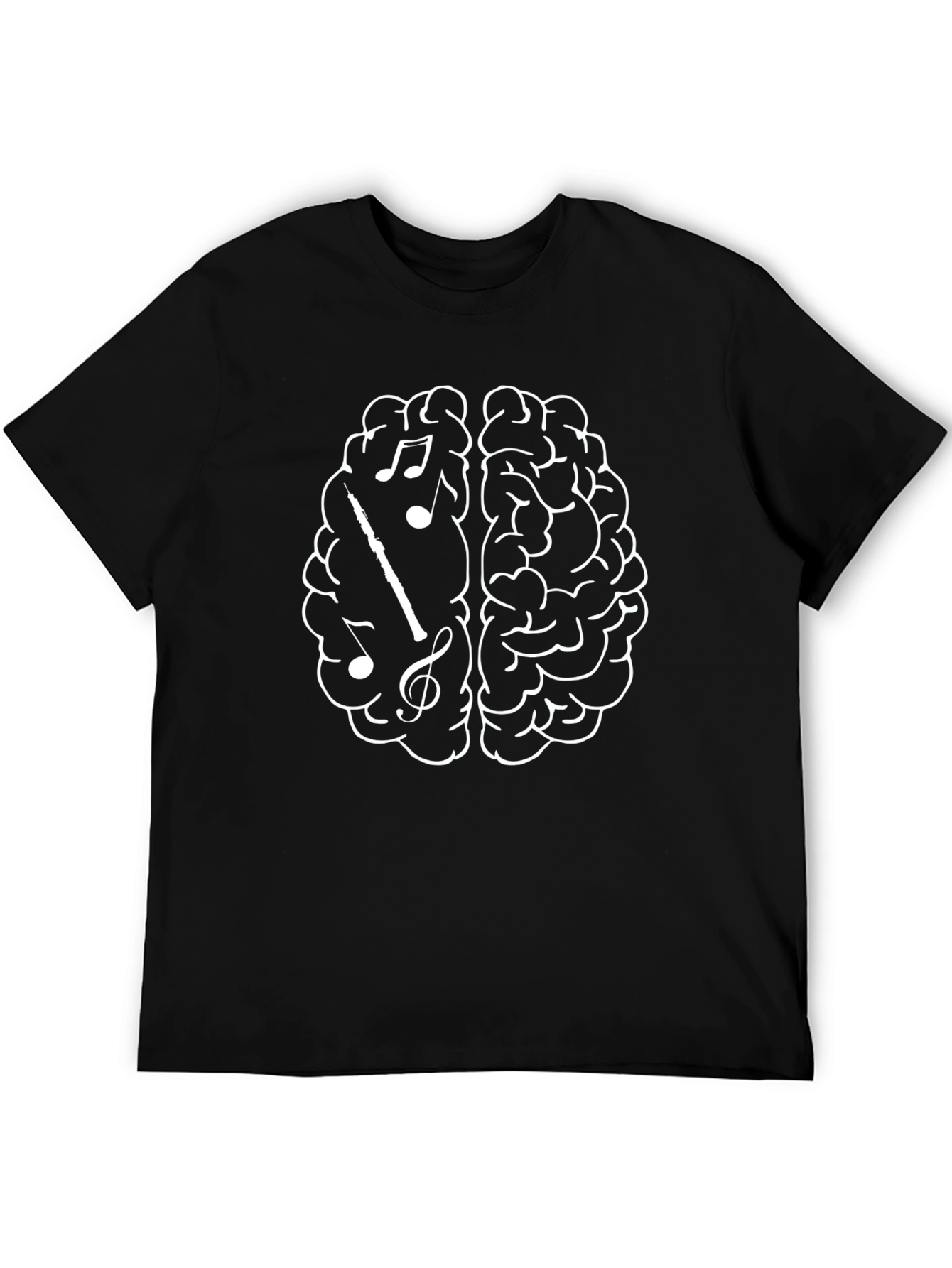 Musical Brain T-Shirt - Black Crew Neck Tee