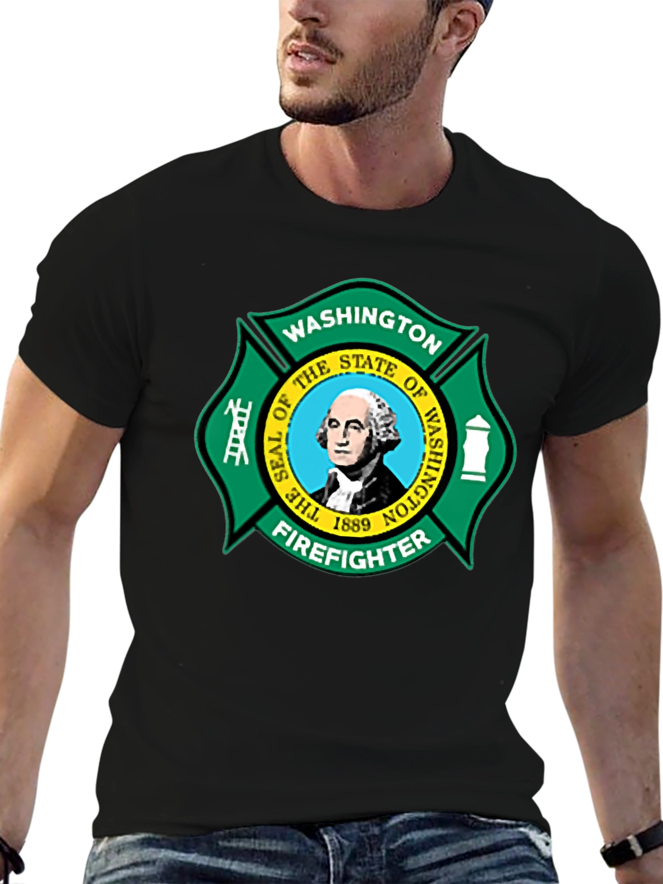 Washington Firefighter T-Shirt - State Seal Graphic Tee