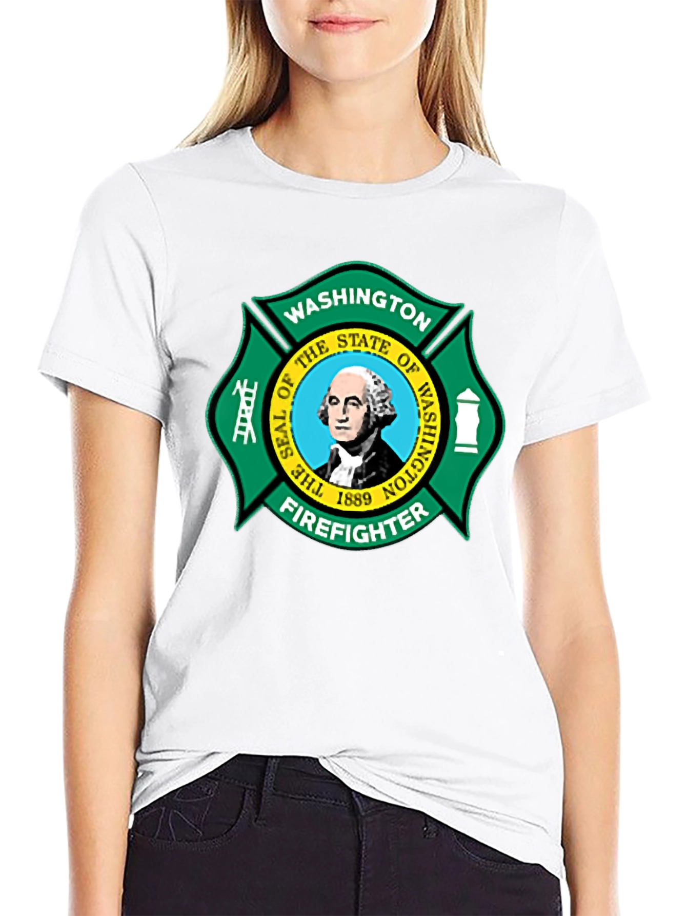 Washington Firefighter T-Shirt - State Seal Graphic Tee