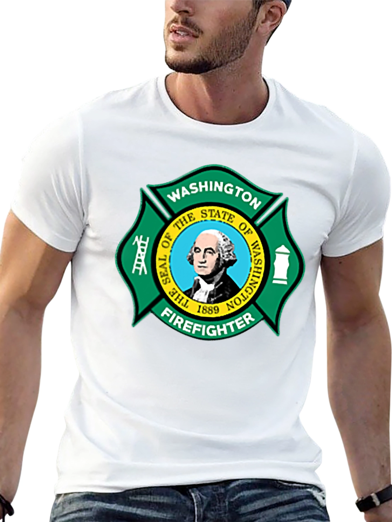 Washington Firefighter T-Shirt - State Seal Graphic Tee