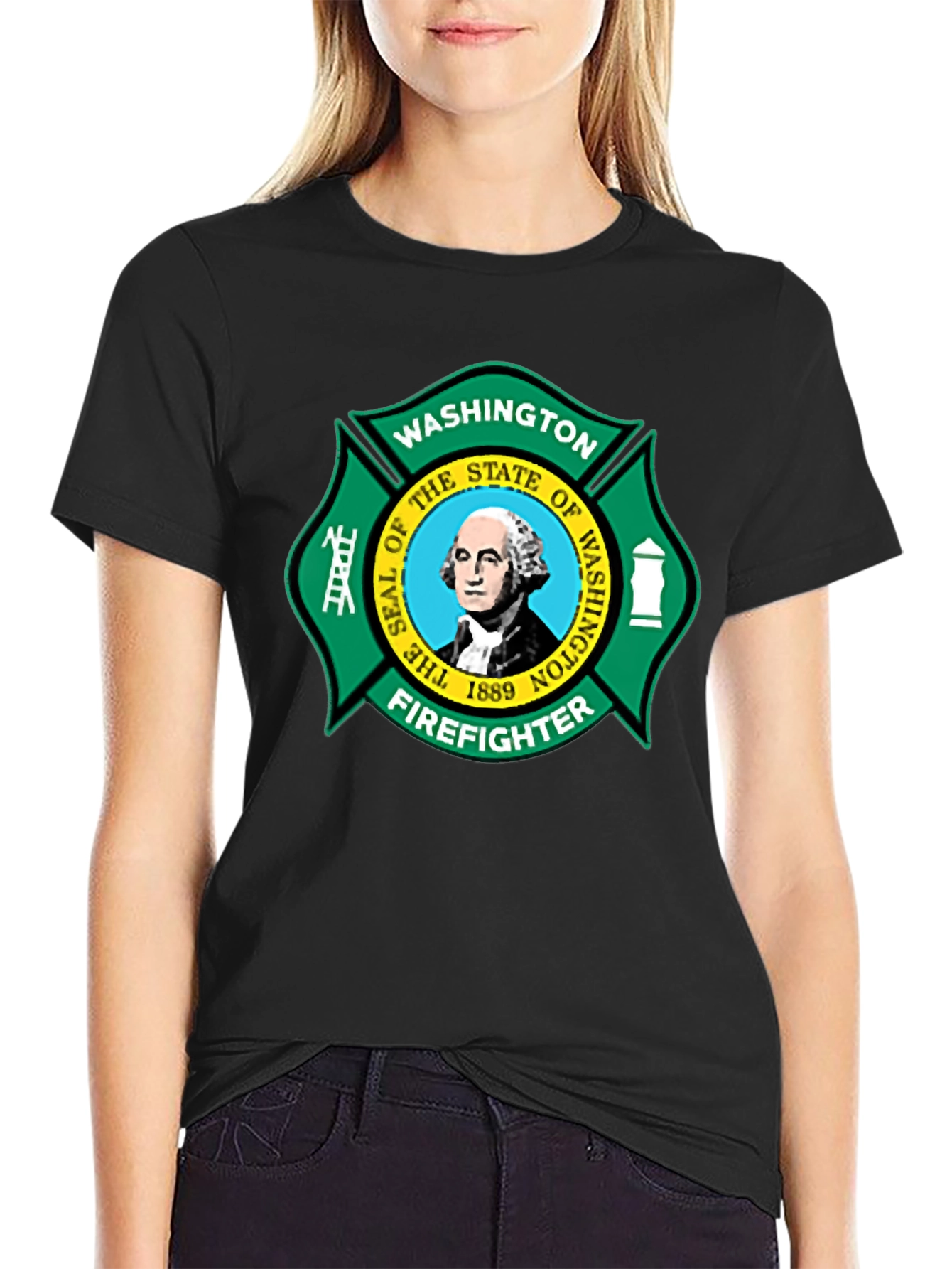Washington Firefighter T-Shirt - State Seal Graphic Tee