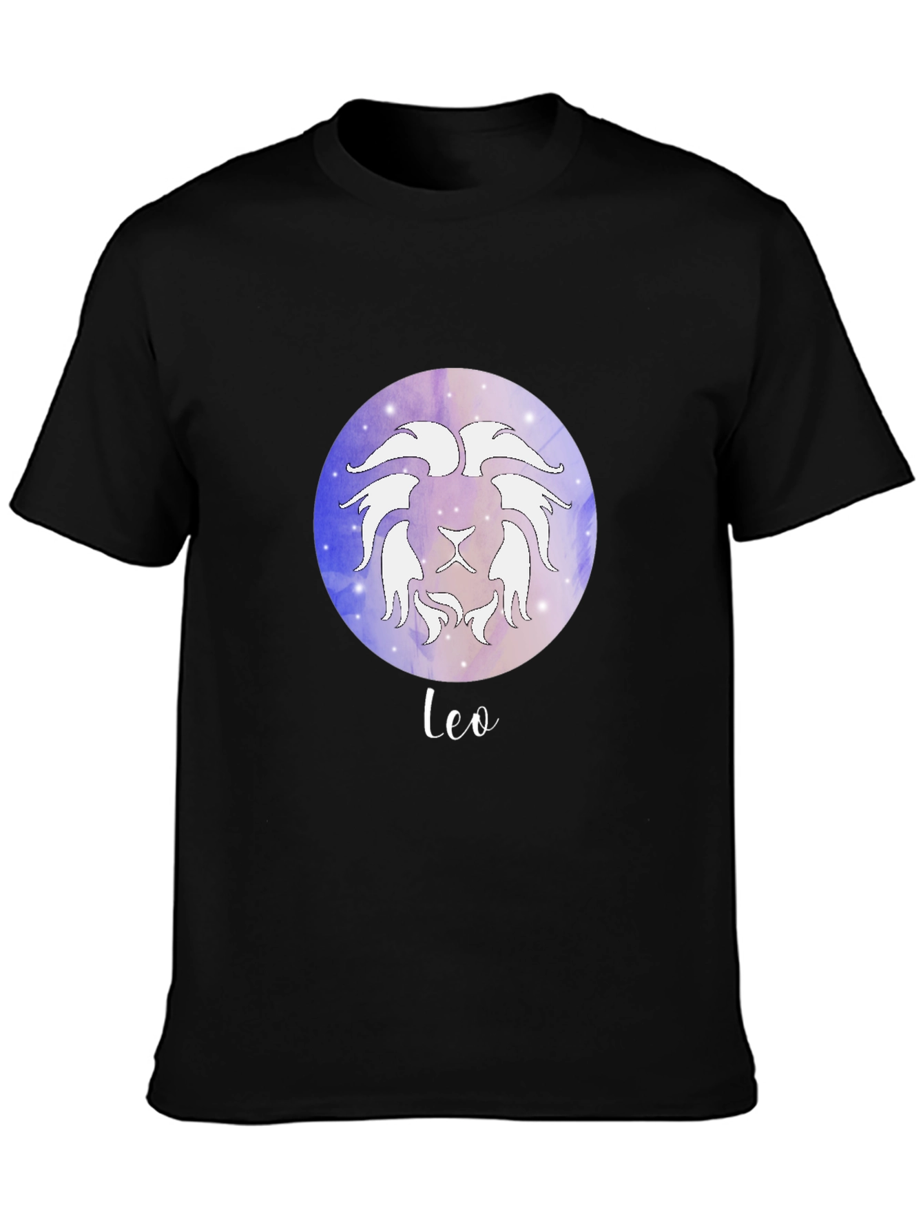 Leo Zodiac Graphic Tee - Black Cotton Astrology T-Shirt