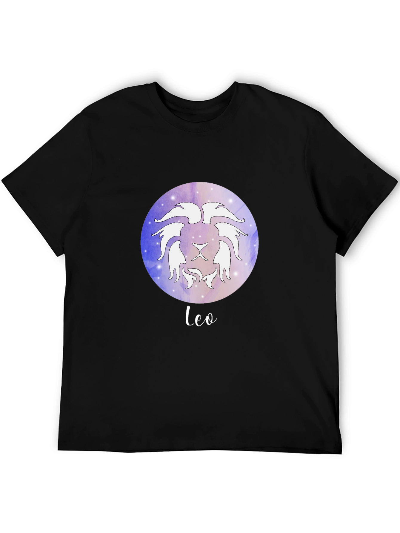 Leo Zodiac Graphic Tee - Black Cotton Astrology T-Shirt