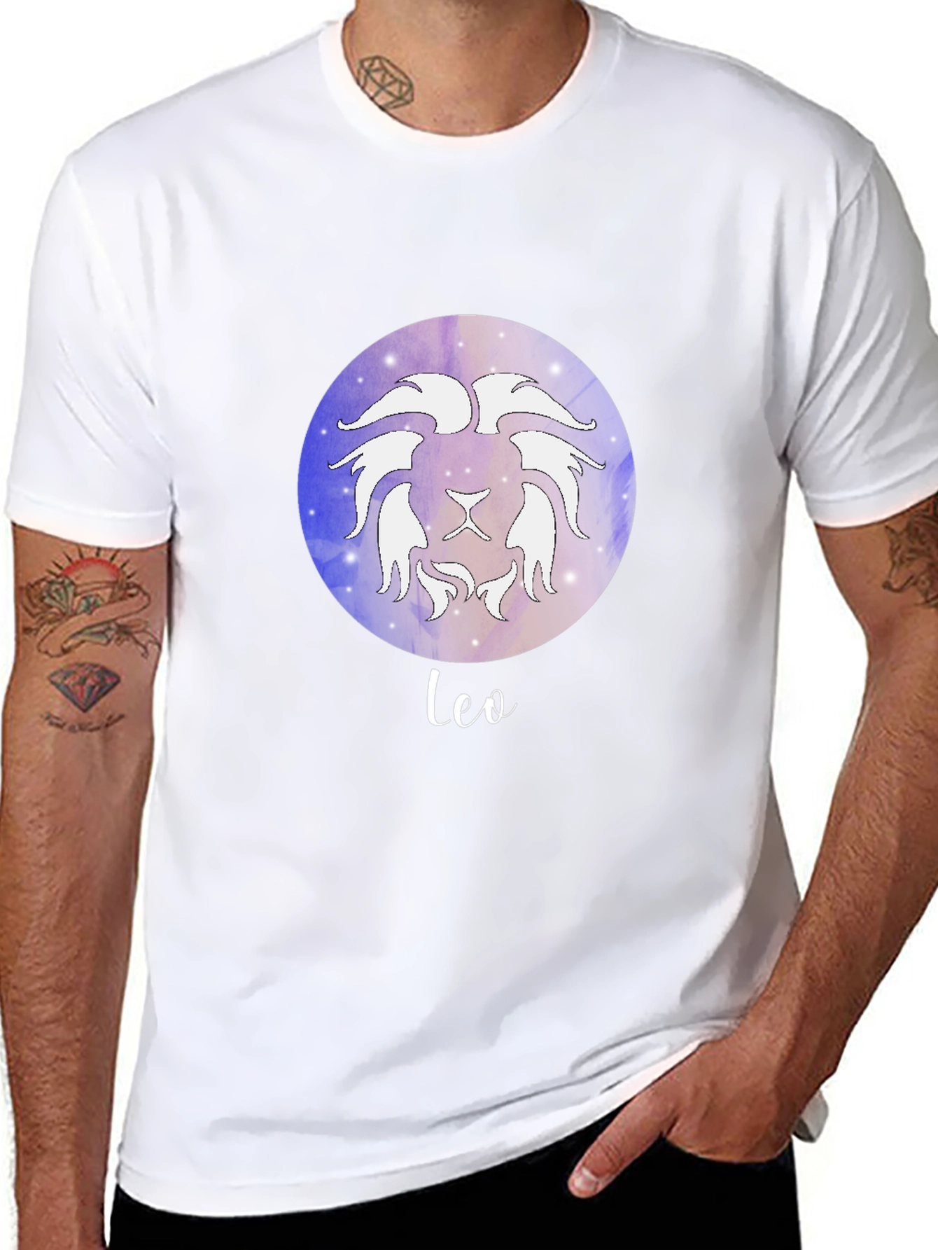 Leo Zodiac Graphic Tee - Black Cotton Astrology T-Shirt