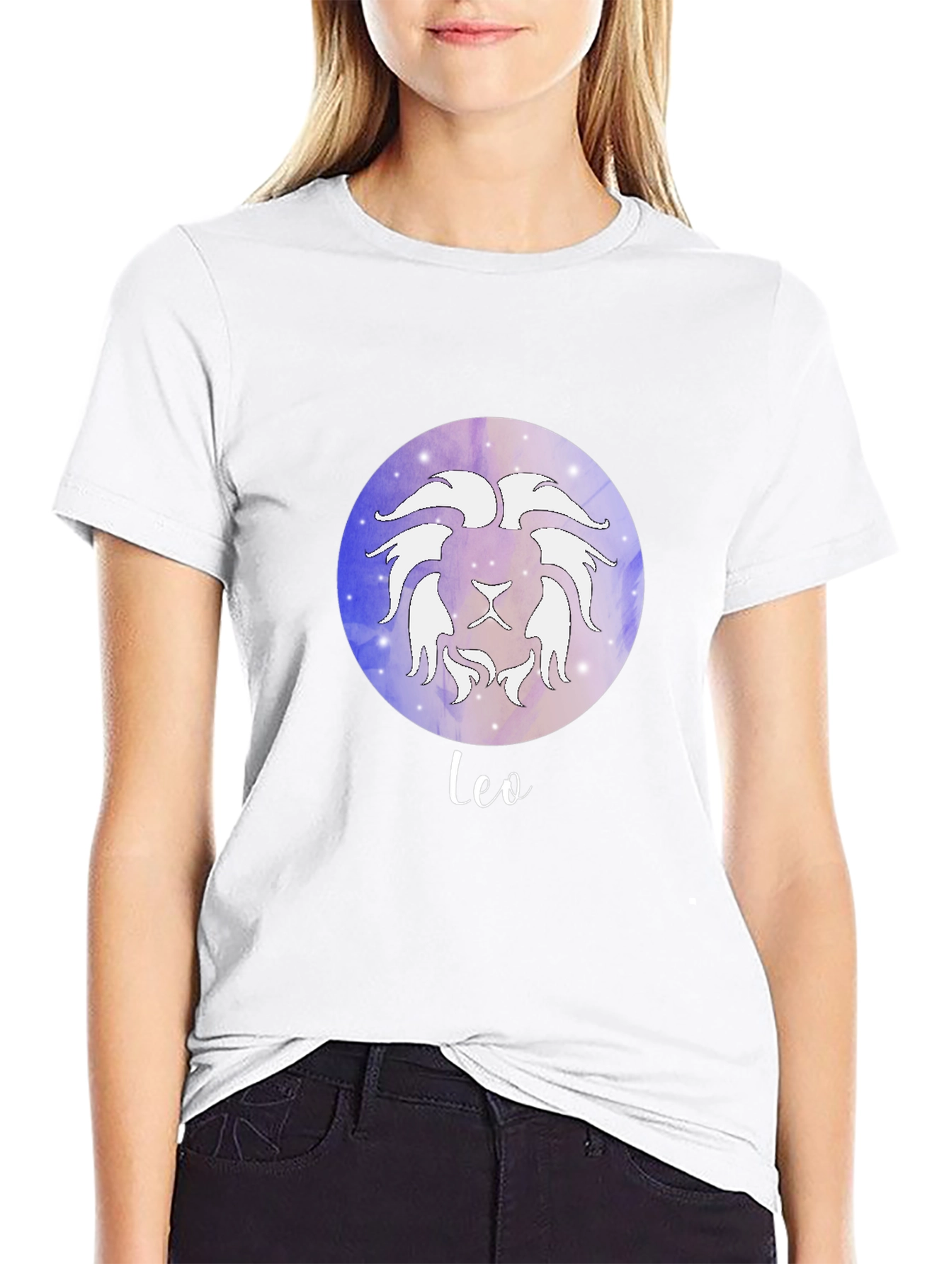 Leo Zodiac Graphic Tee - Black Cotton Astrology T-Shirt