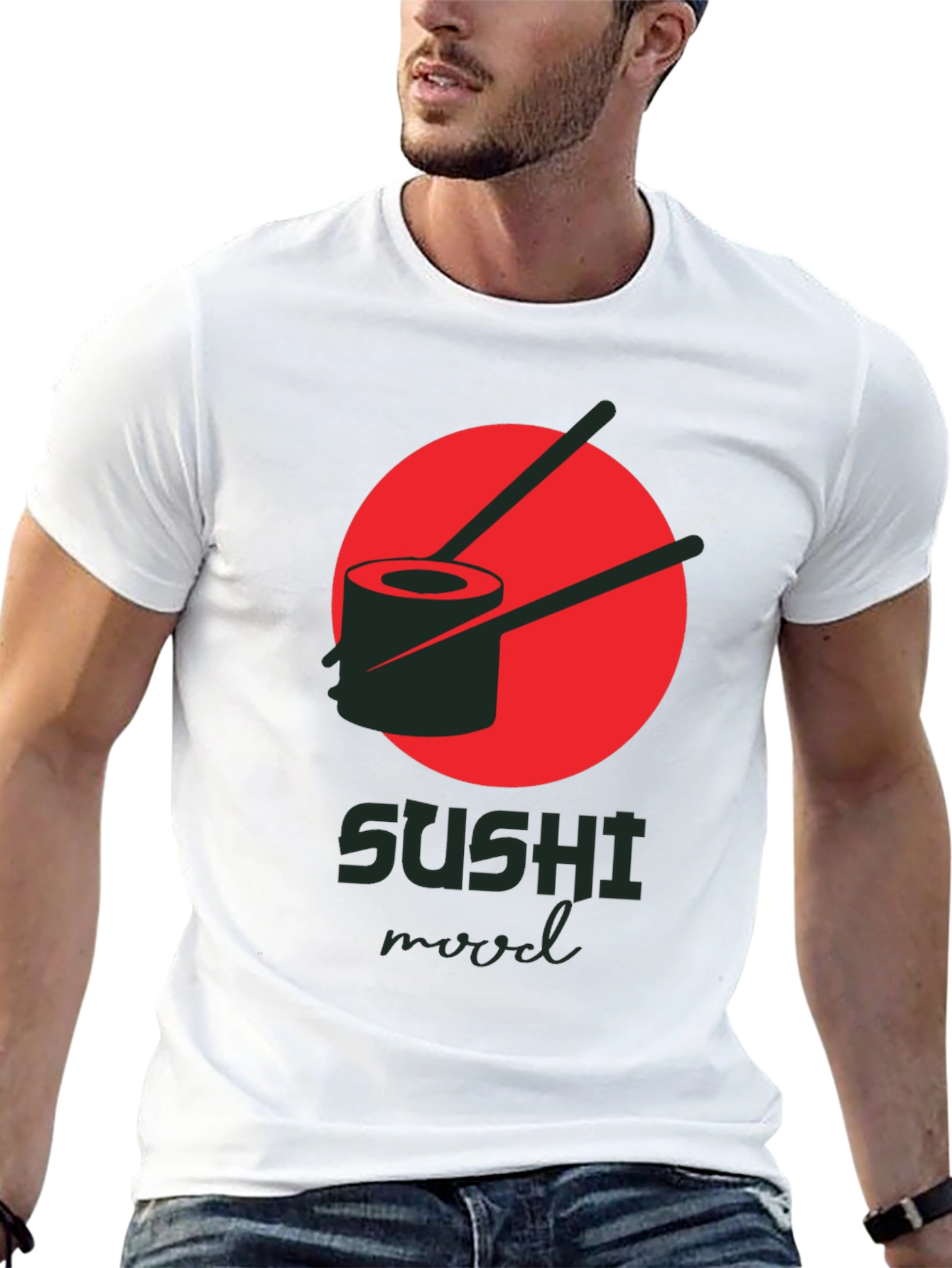 Sushi Mood Graphic Tee - Stylish Cotton Blend T-Shirt