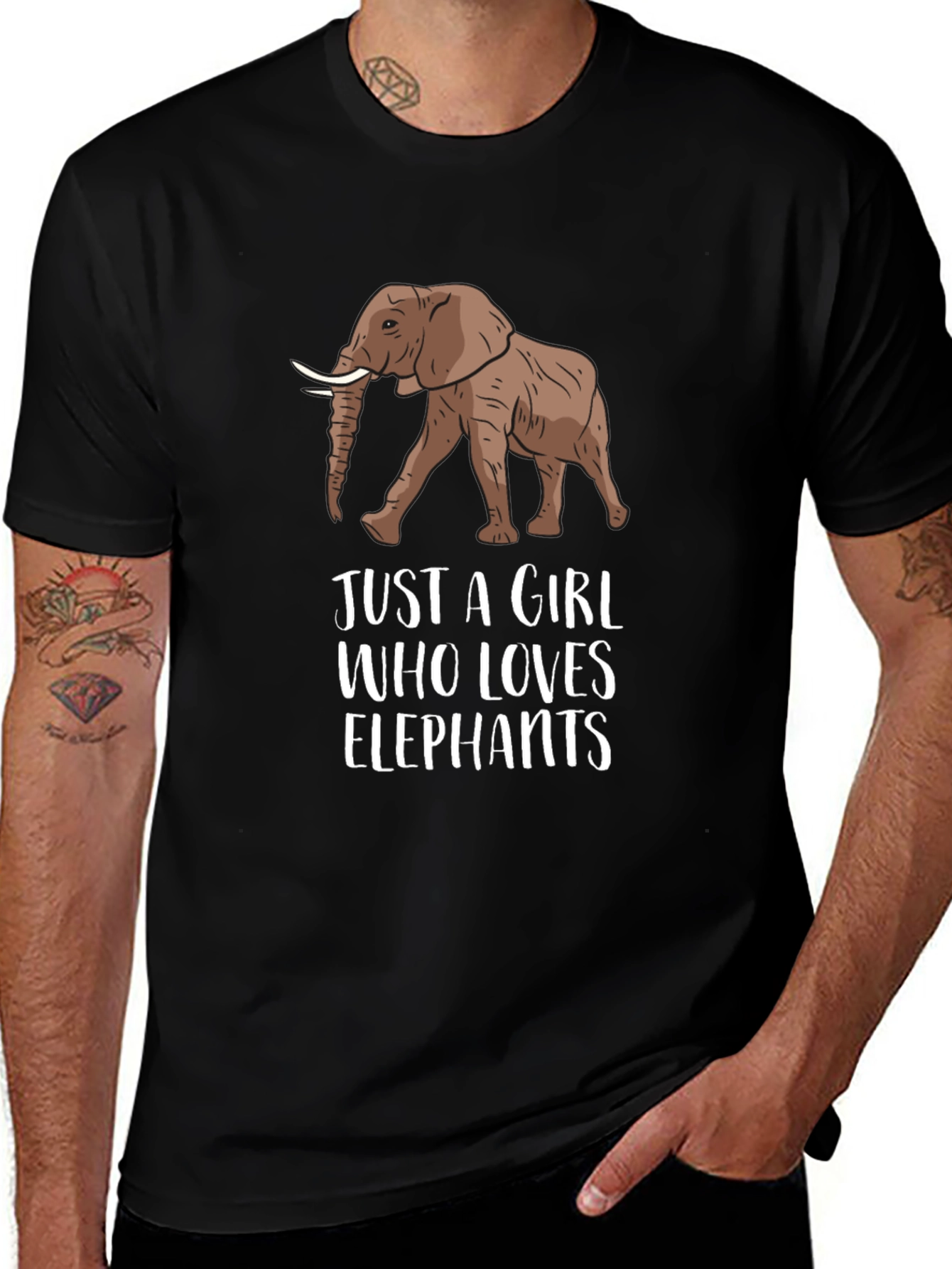 Elephant Lover Graphic Tee - Unisex Black T-Shirt