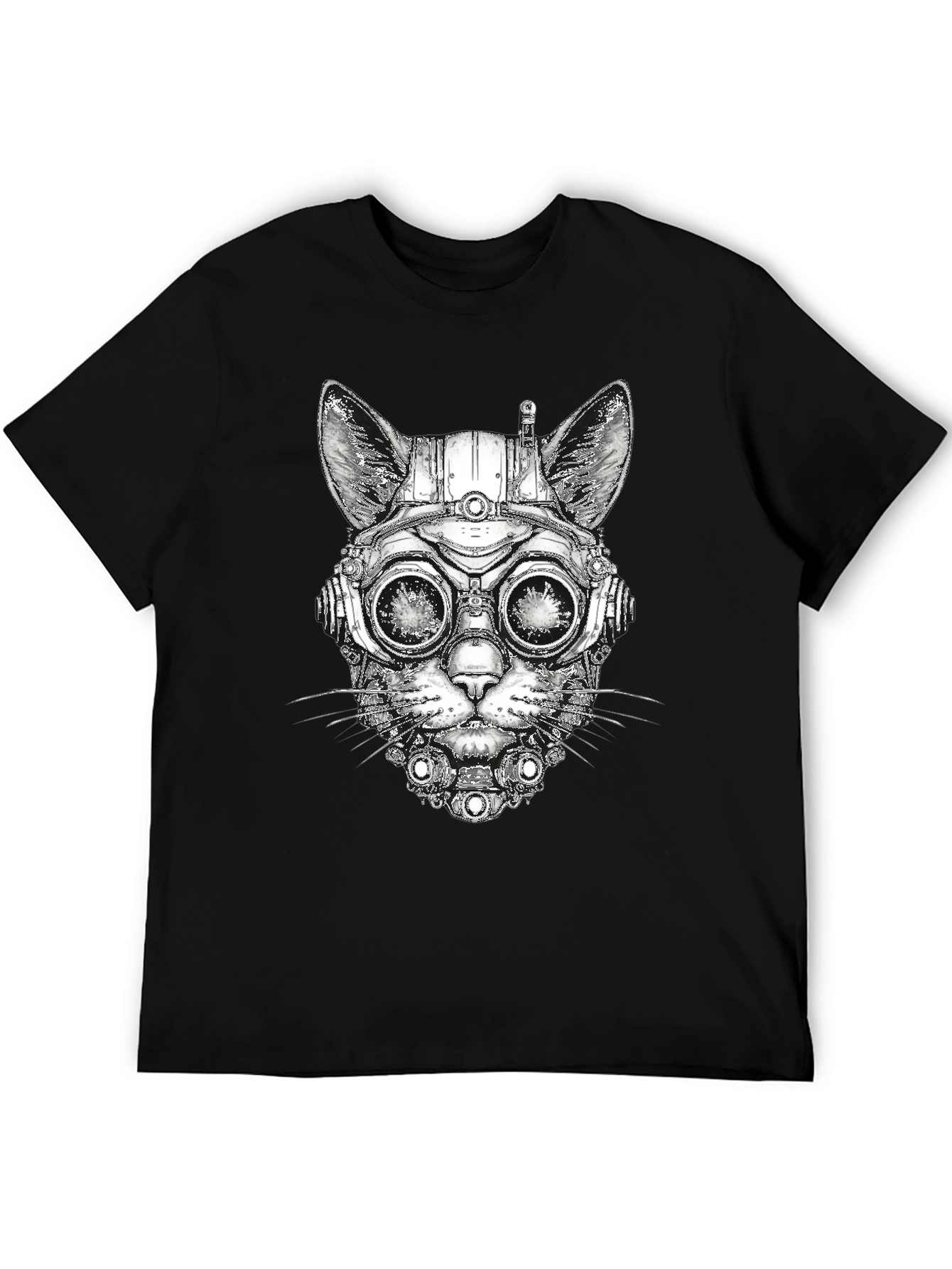 Steampunk Cat Graphic T-Shirt - Unique Design