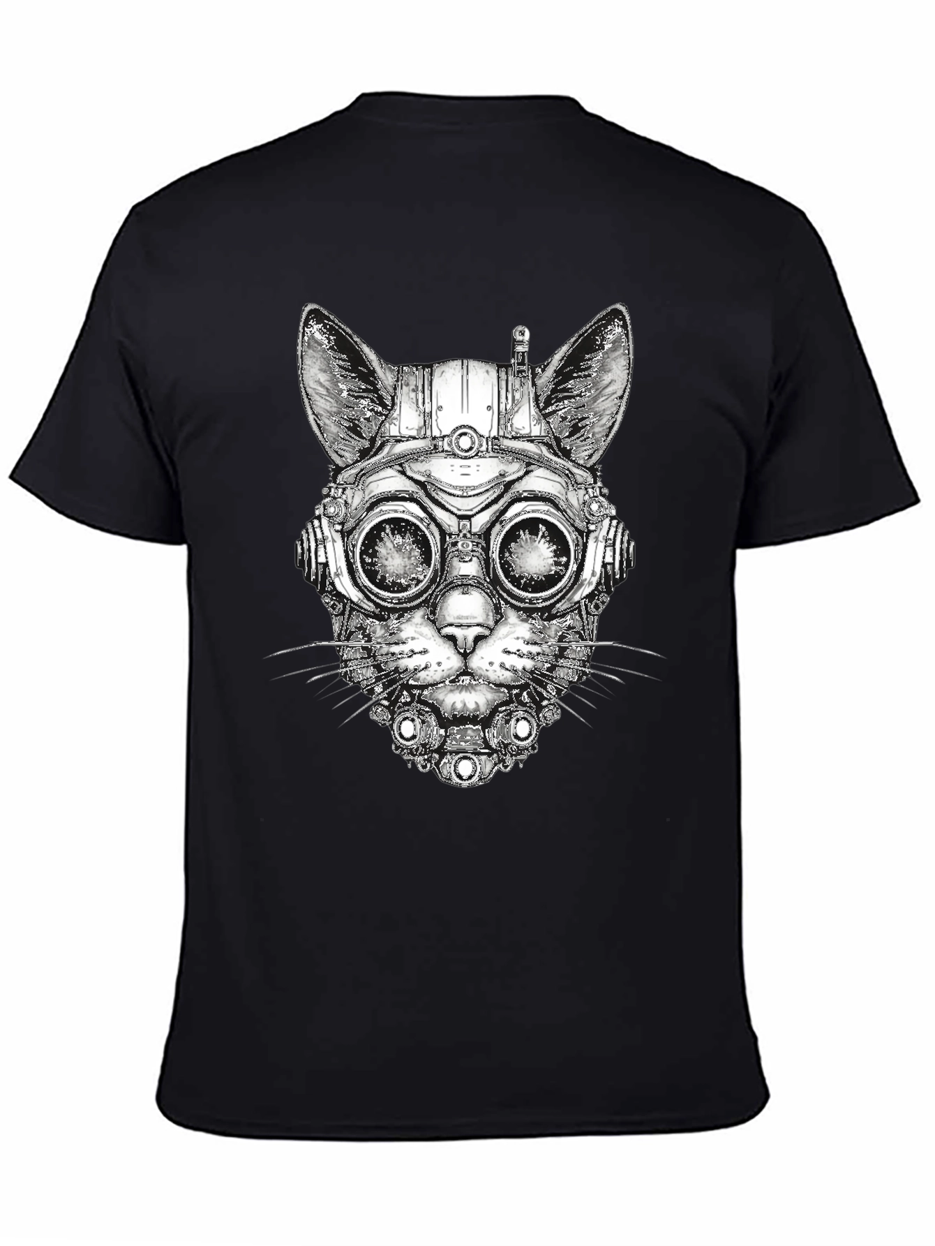 Steampunk Cat Graphic T-Shirt - Unique Design