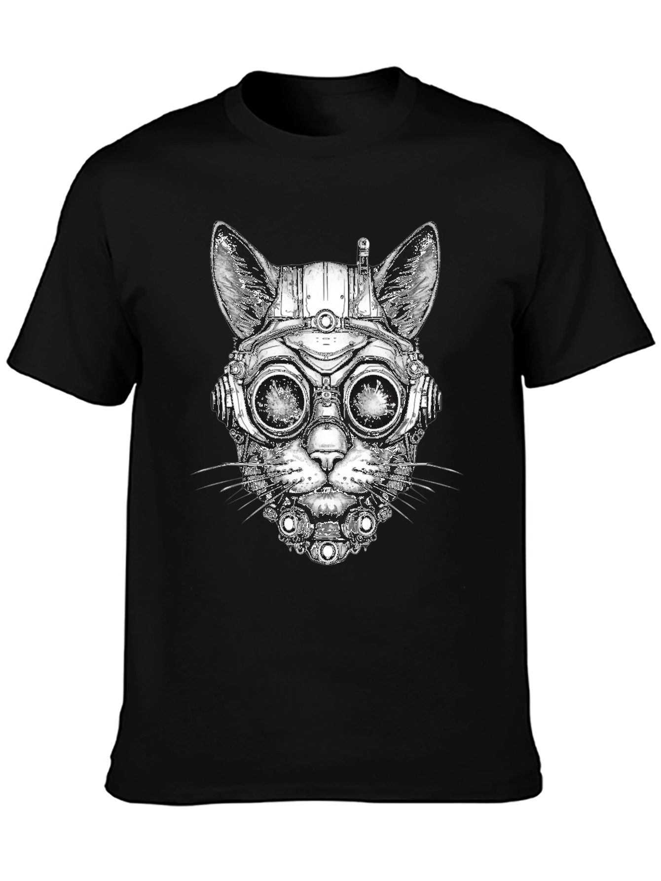 Steampunk Cat Graphic T-Shirt - Unique Design