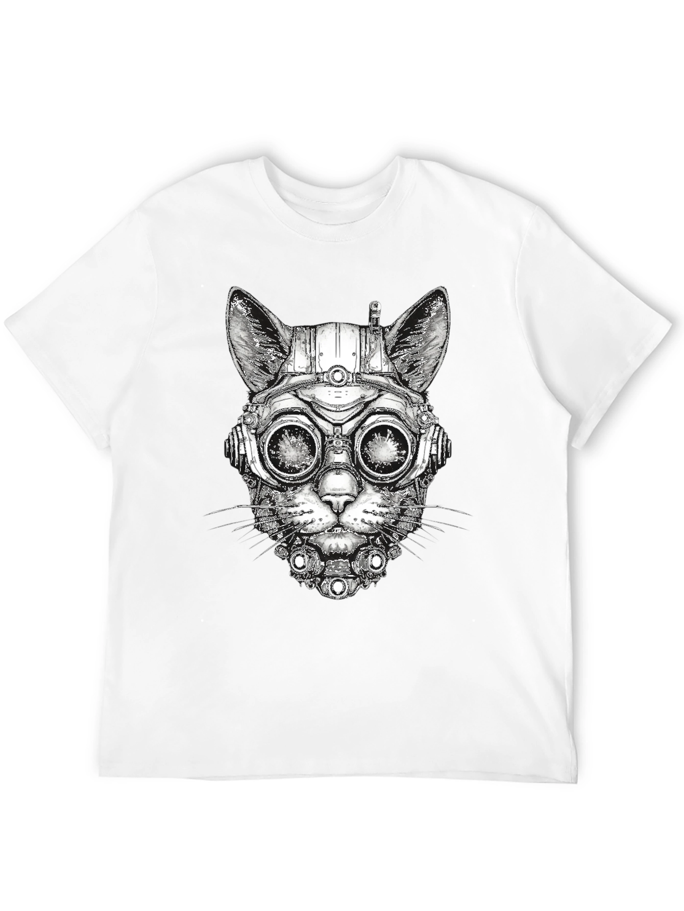 Steampunk Cat Graphic T-Shirt - Unique Design