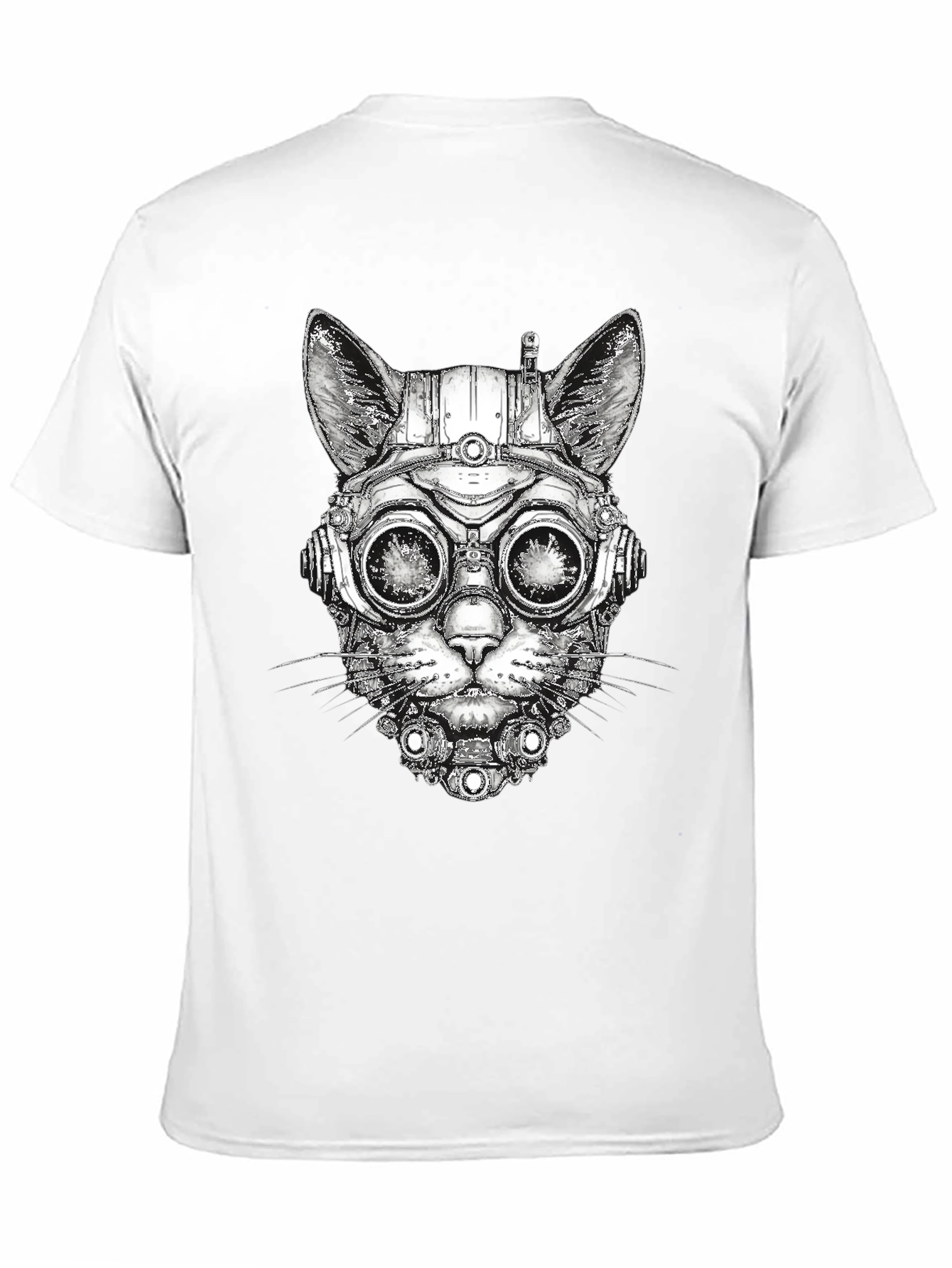 Steampunk Cat Graphic T-Shirt - Unique Design