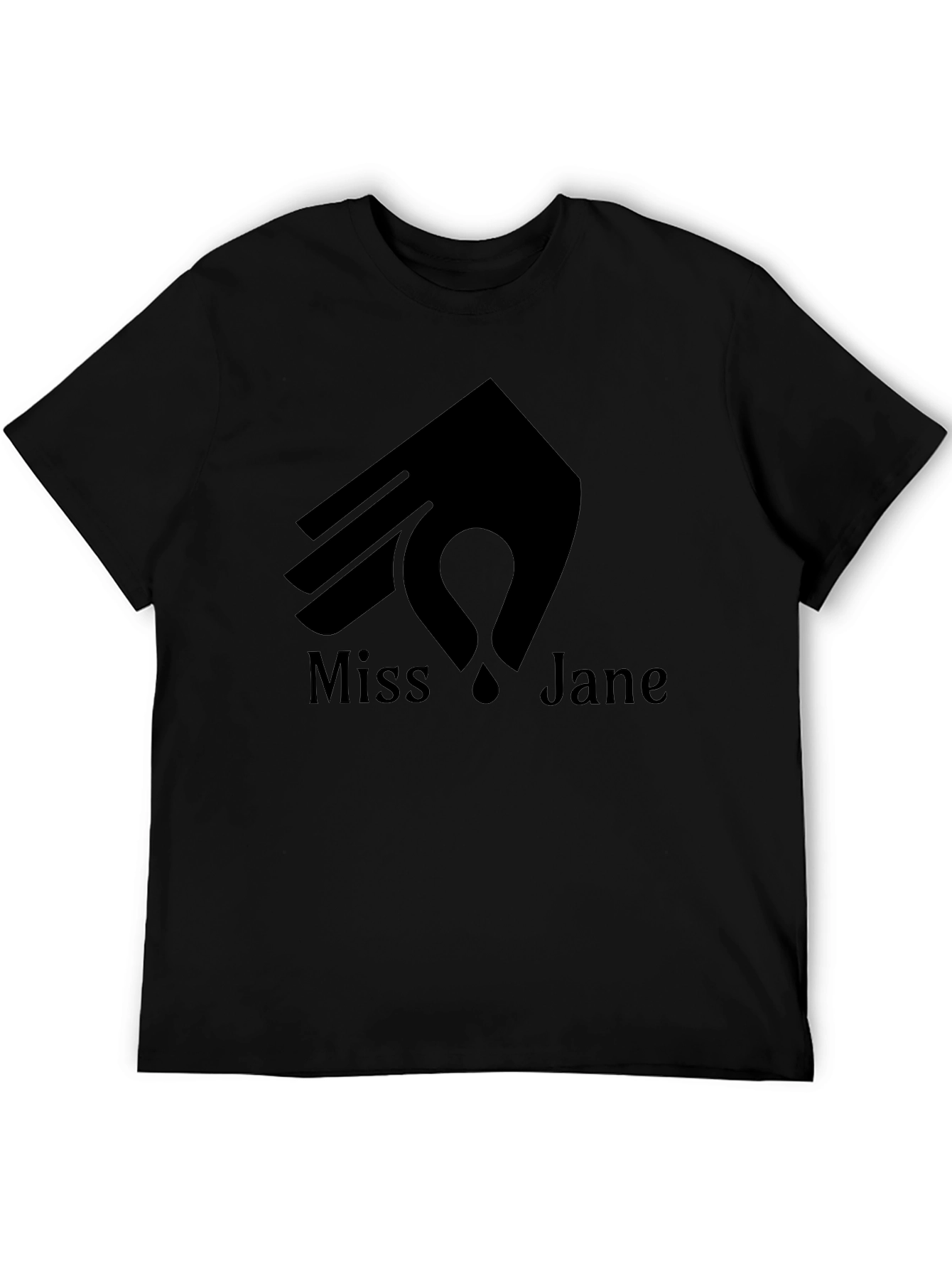 Miss Jane Tee - Black Cotton Graphic T-Shirt