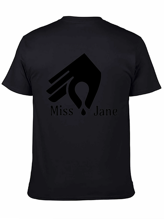 Miss Jane Tee - Black Cotton Graphic T-Shirt