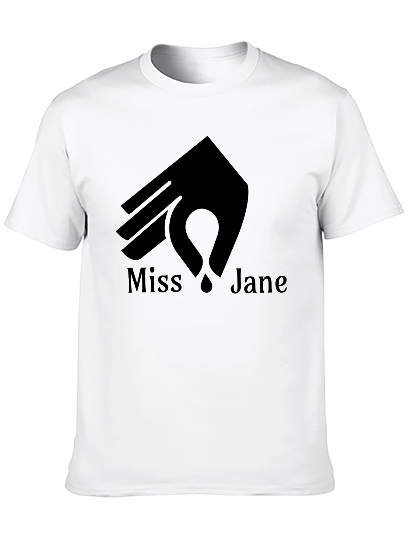 Miss Jane Tee - Black Cotton Graphic T-Shirt