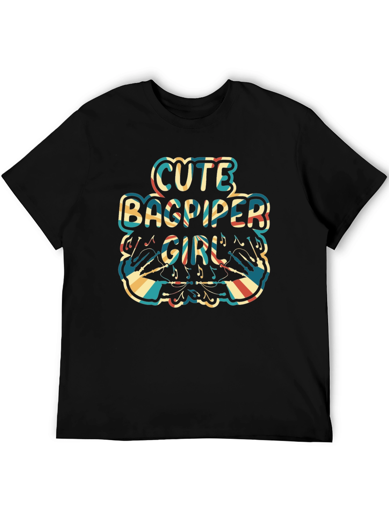 Cute Bagpiper Girl Retro T-Shirt