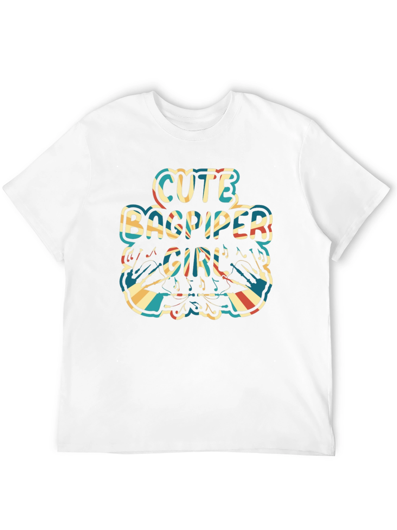 Cute Bagpiper Girl Retro T-Shirt
