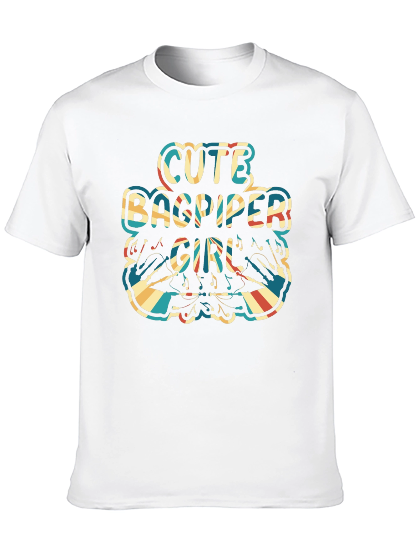 Cute Bagpiper Girl Retro T-Shirt