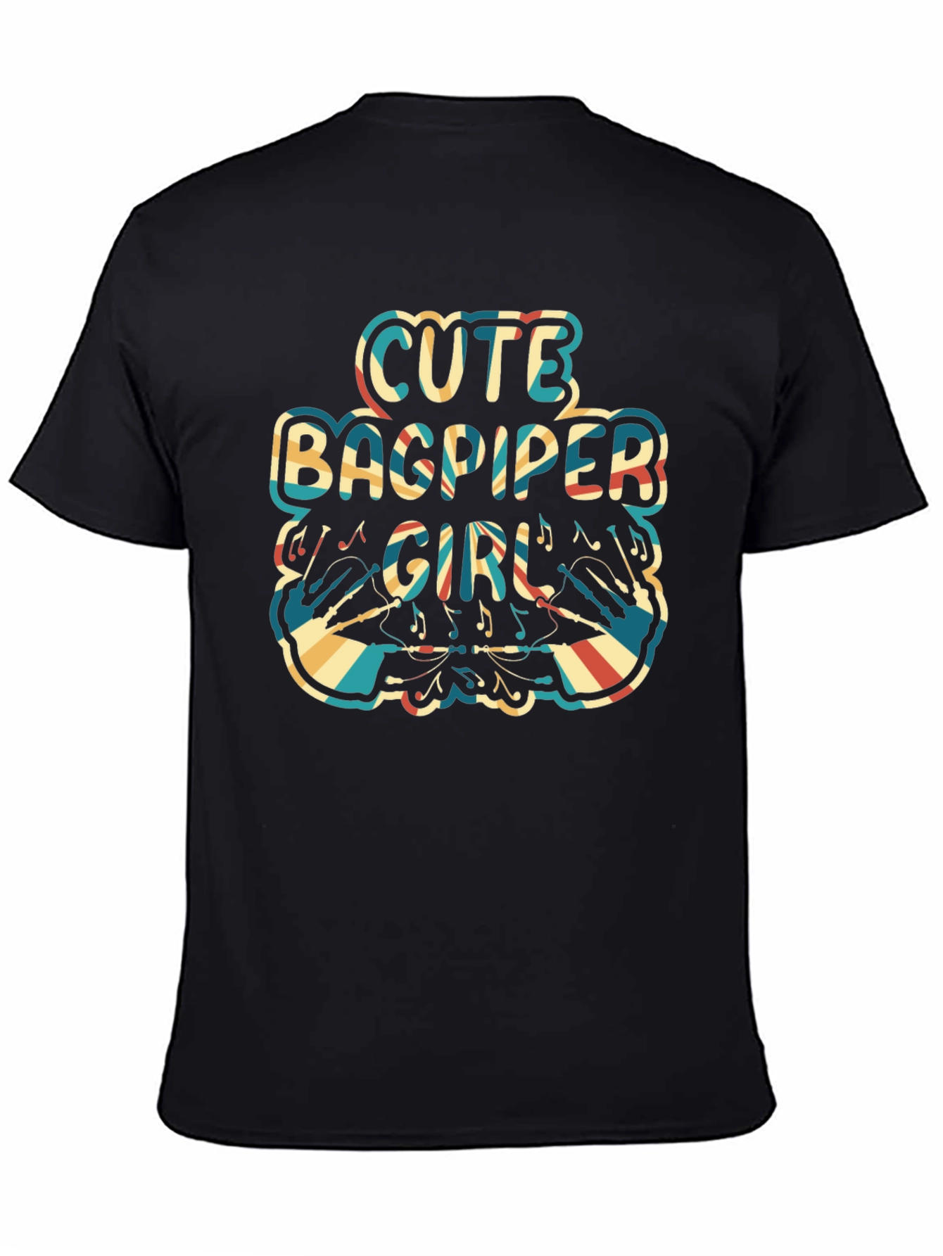 Cute Bagpiper Girl Retro T-Shirt