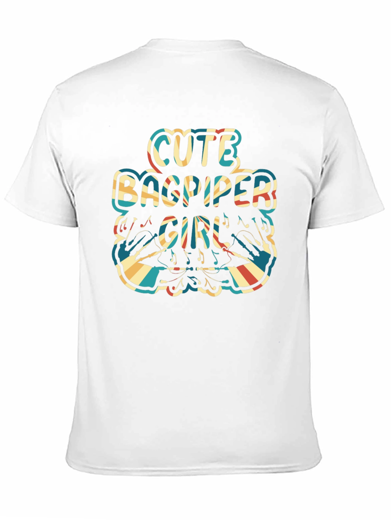 Cute Bagpiper Girl Retro T-Shirt